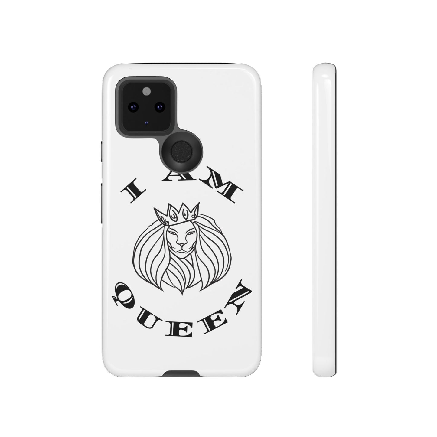 I Am Queen Tough Phone Case - Stylish Protection with Lion Design, I Am King, I Am Queen, leadership, ruling, family, uplifting, kindness, King, Queen, Love, Lion.