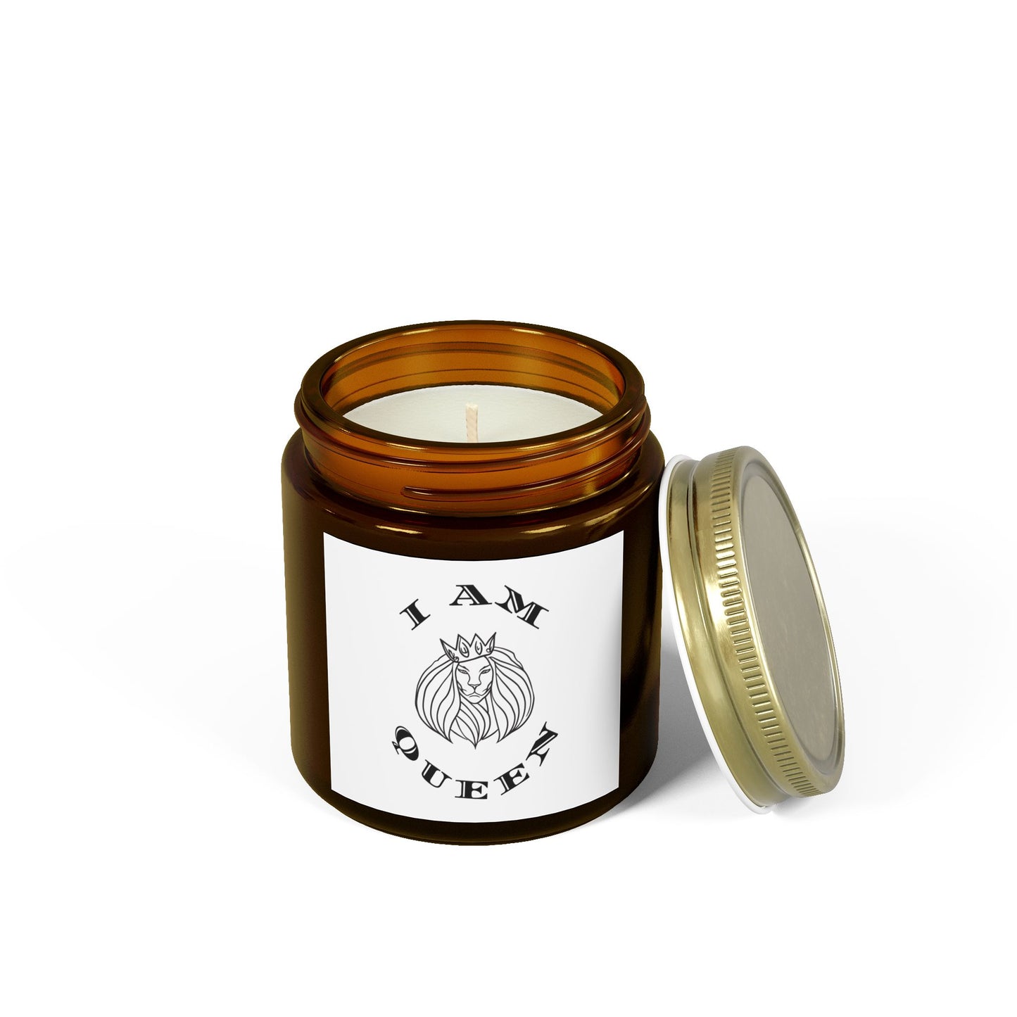 I AM QUEEN Scented Candle - Coconut Apricot Wax (4oz, 9oz) I Am King, I Am Queen, leadership, ruling, family, uplifting, kindness, King, Queen, Love, Lion.