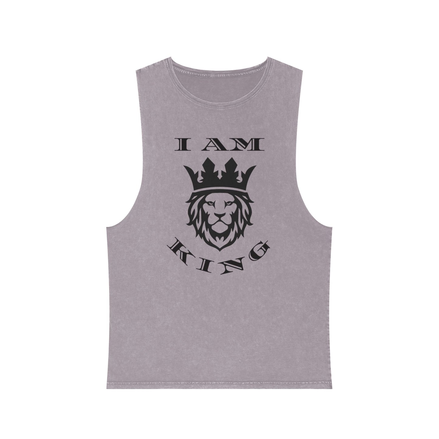 Unisex Stonewash Tank Top, I Am King, I Am Queen, leadership, ruling, family, uplifting, kindness, King, Queen, Love, Lion