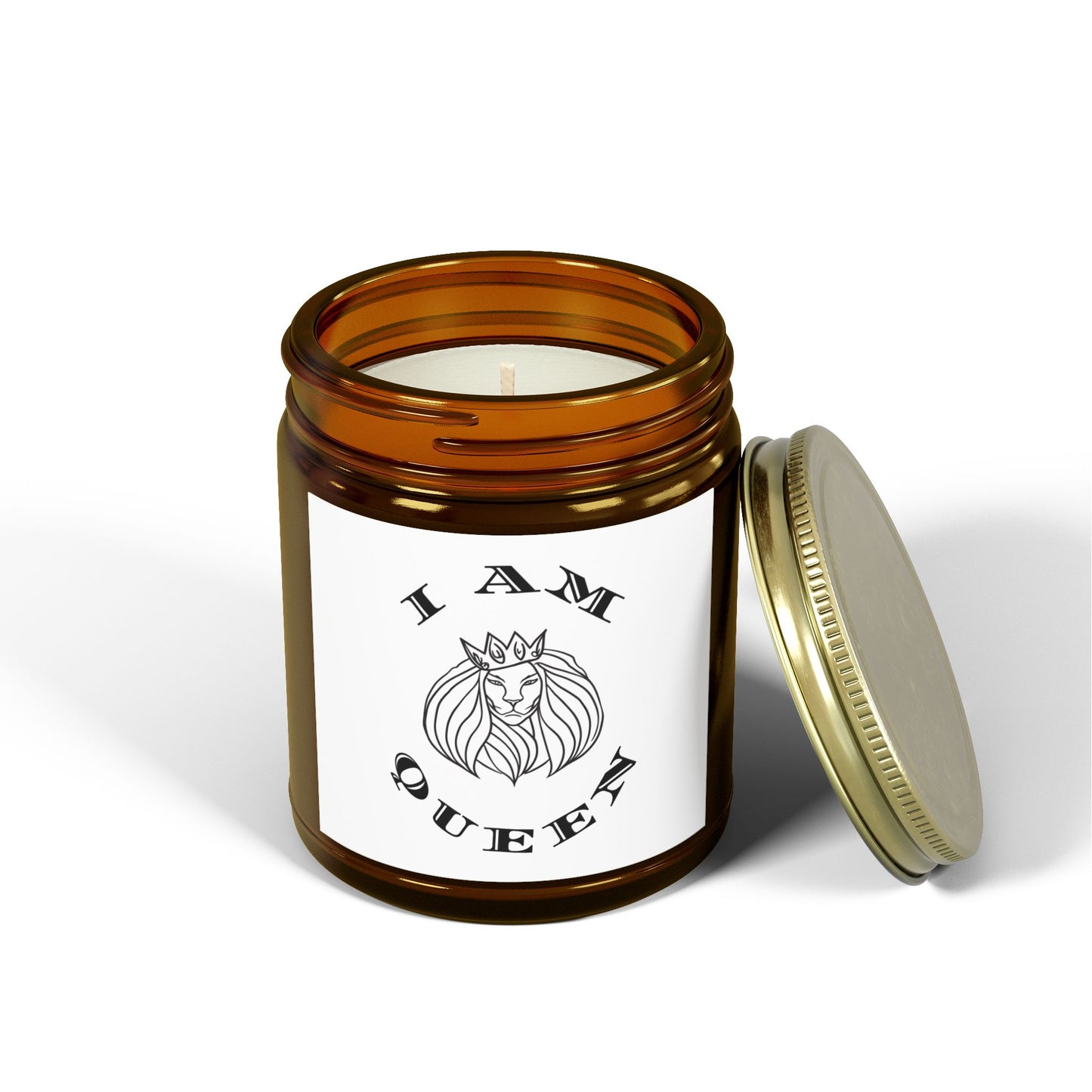 I AM QUEEN Scented Candle - Coconut Apricot Wax (4oz, 9oz) I Am King, I Am Queen, leadership, ruling, family, uplifting, kindness, King, Queen, Love, Lion.