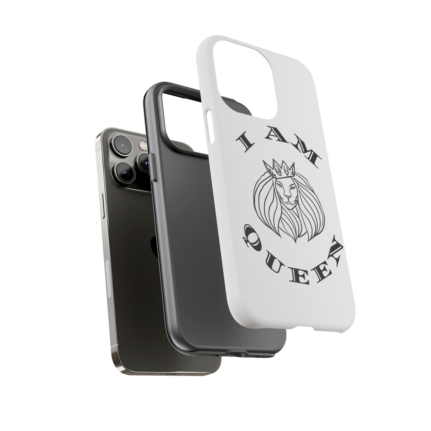 I Am Queen Tough Phone Case - Stylish Protection with Lion Design, I Am King, I Am Queen, leadership, ruling, family, uplifting, kindness, King, Queen, Love, Lion.