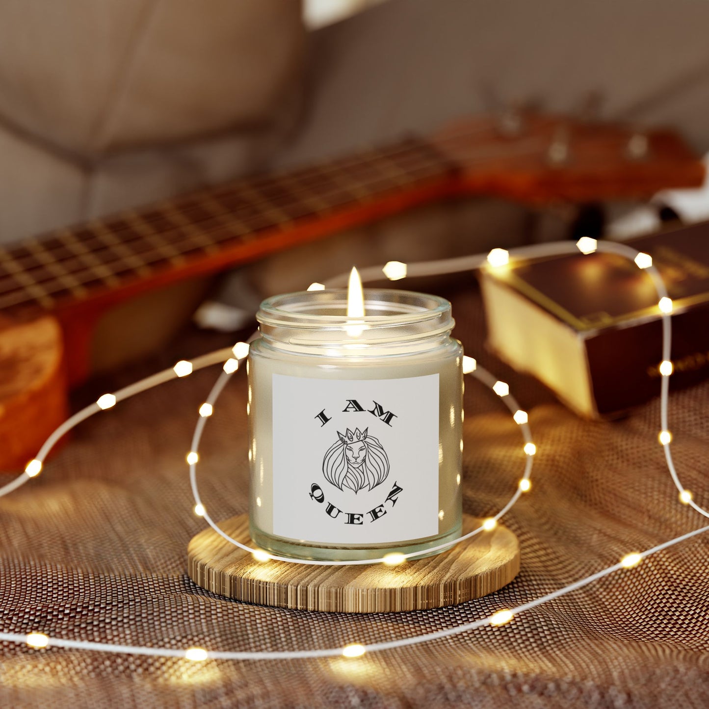 I AM QUEEN Scented Candle - Coconut Apricot Wax (4oz, 9oz) I Am King, I Am Queen, leadership, ruling, family, uplifting, kindness, King, Queen, Love, Lion.
