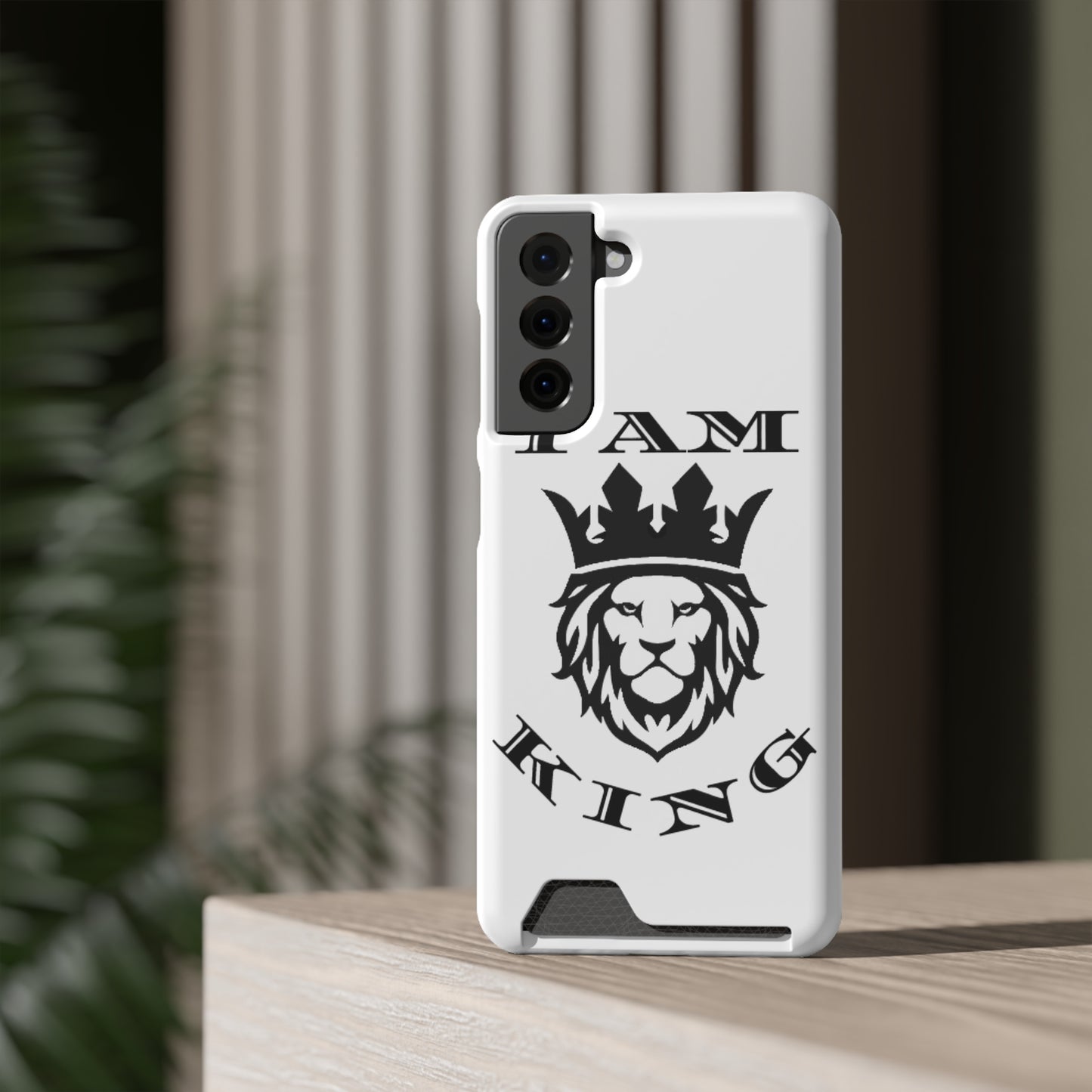 King Crown Phone Case with Card Holder - Stylish Protection for Royalty