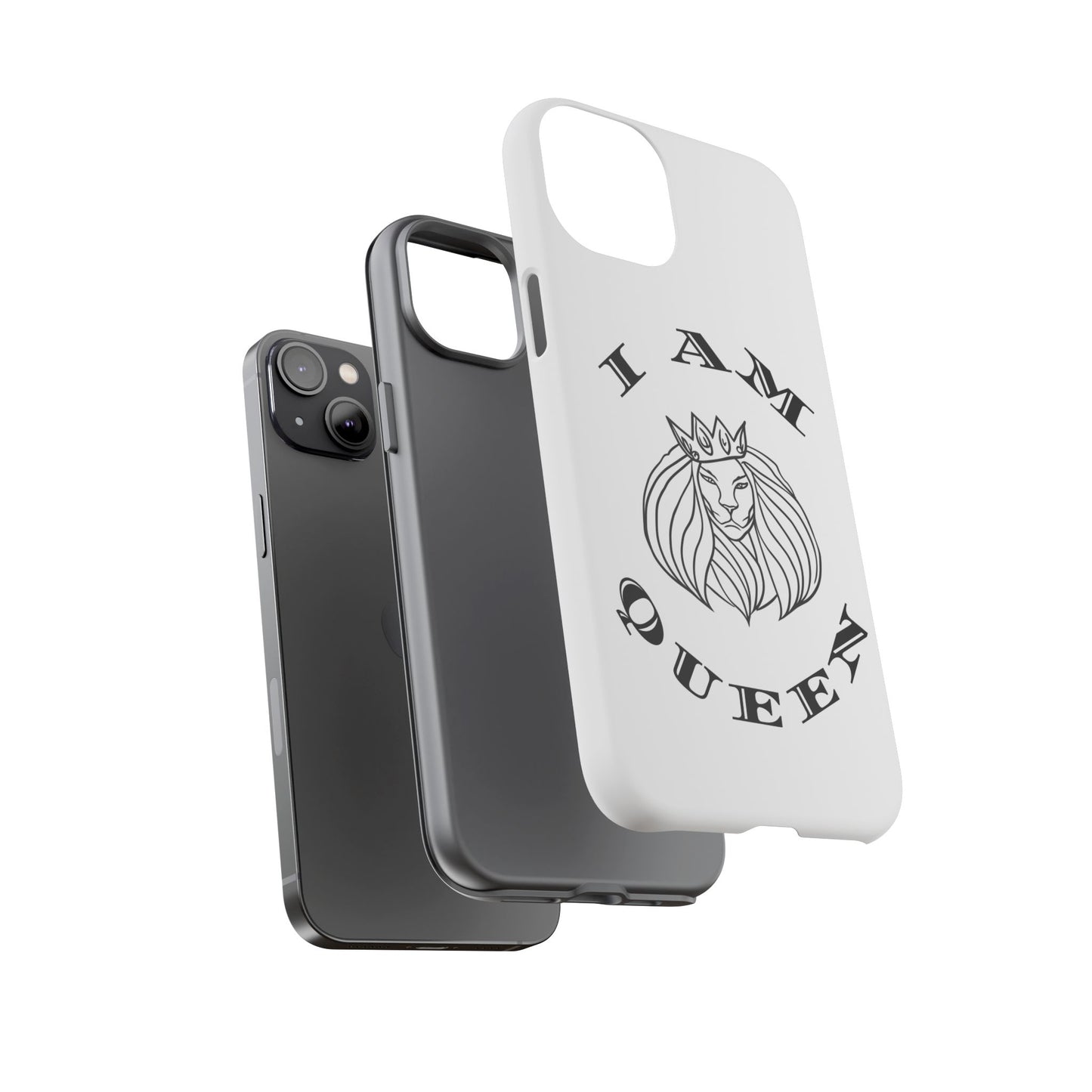 I Am Queen Tough Phone Case - Stylish Protection with Lion Design, I Am King, I Am Queen, leadership, ruling, family, uplifting, kindness, King, Queen, Love, Lion.
