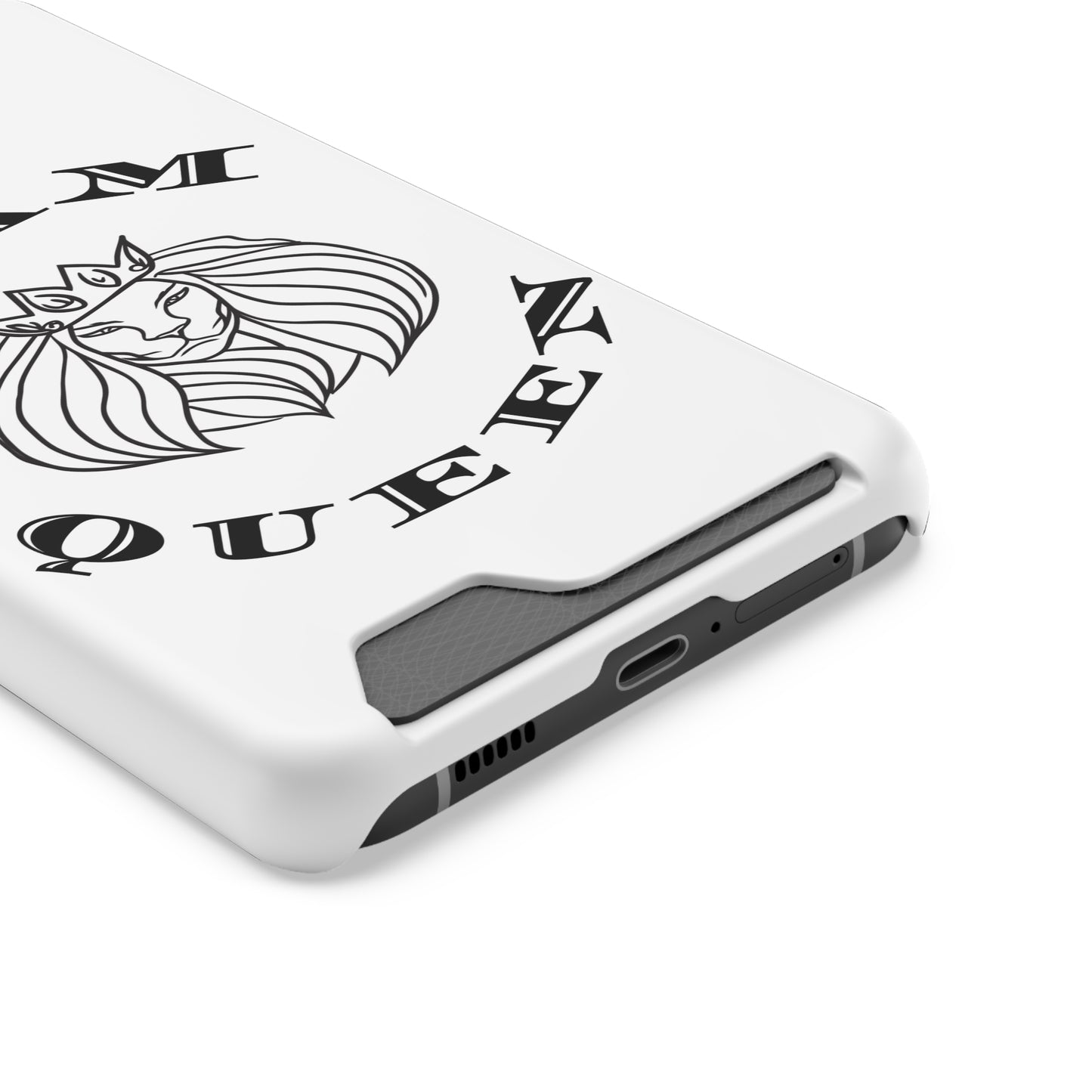 Queen Lion Phone Case with Card Holder - Stylish & Functional