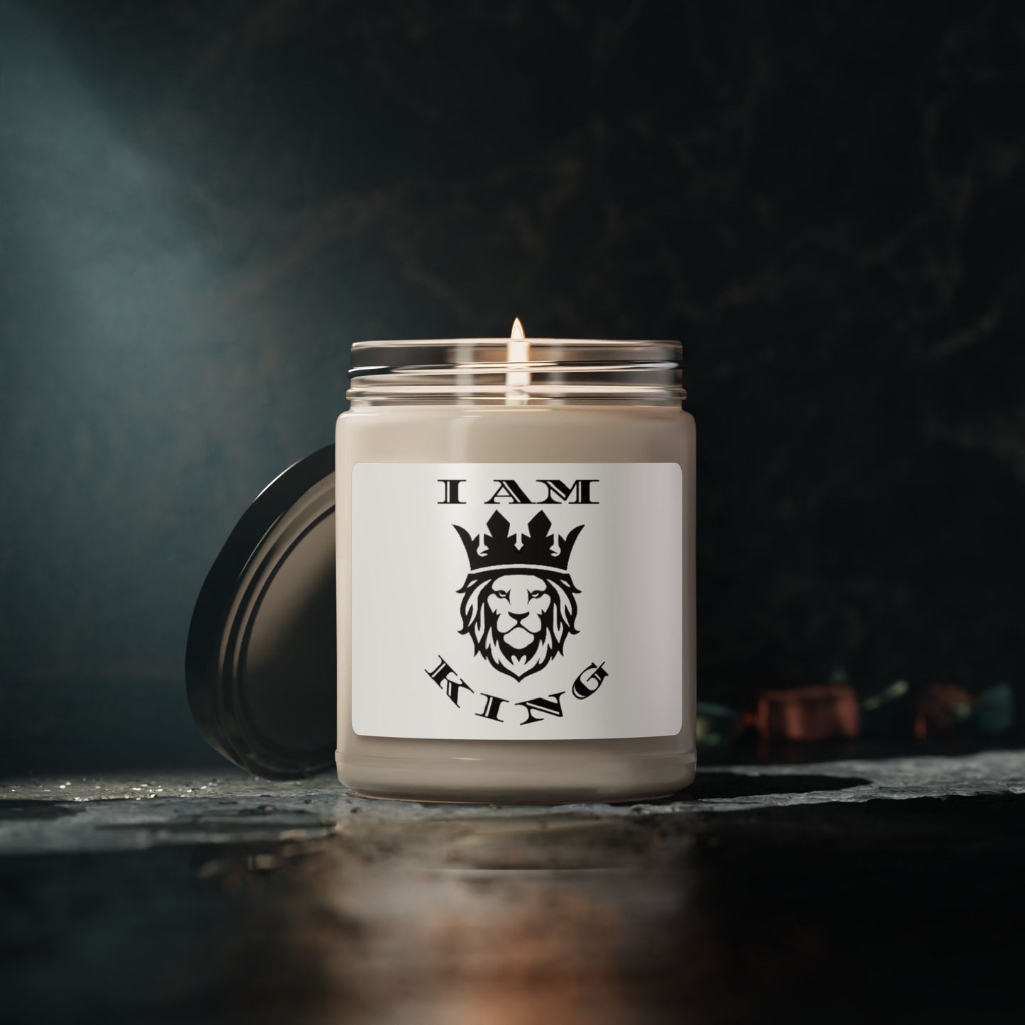 I AM KING Scented Soy Candle - Luxurious 9oz Aromatherapy Decor for Royalty Lovers