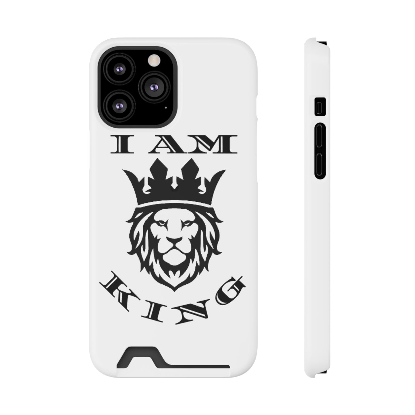 King Crown Phone Case with Card Holder - Stylish Protection for Royalty