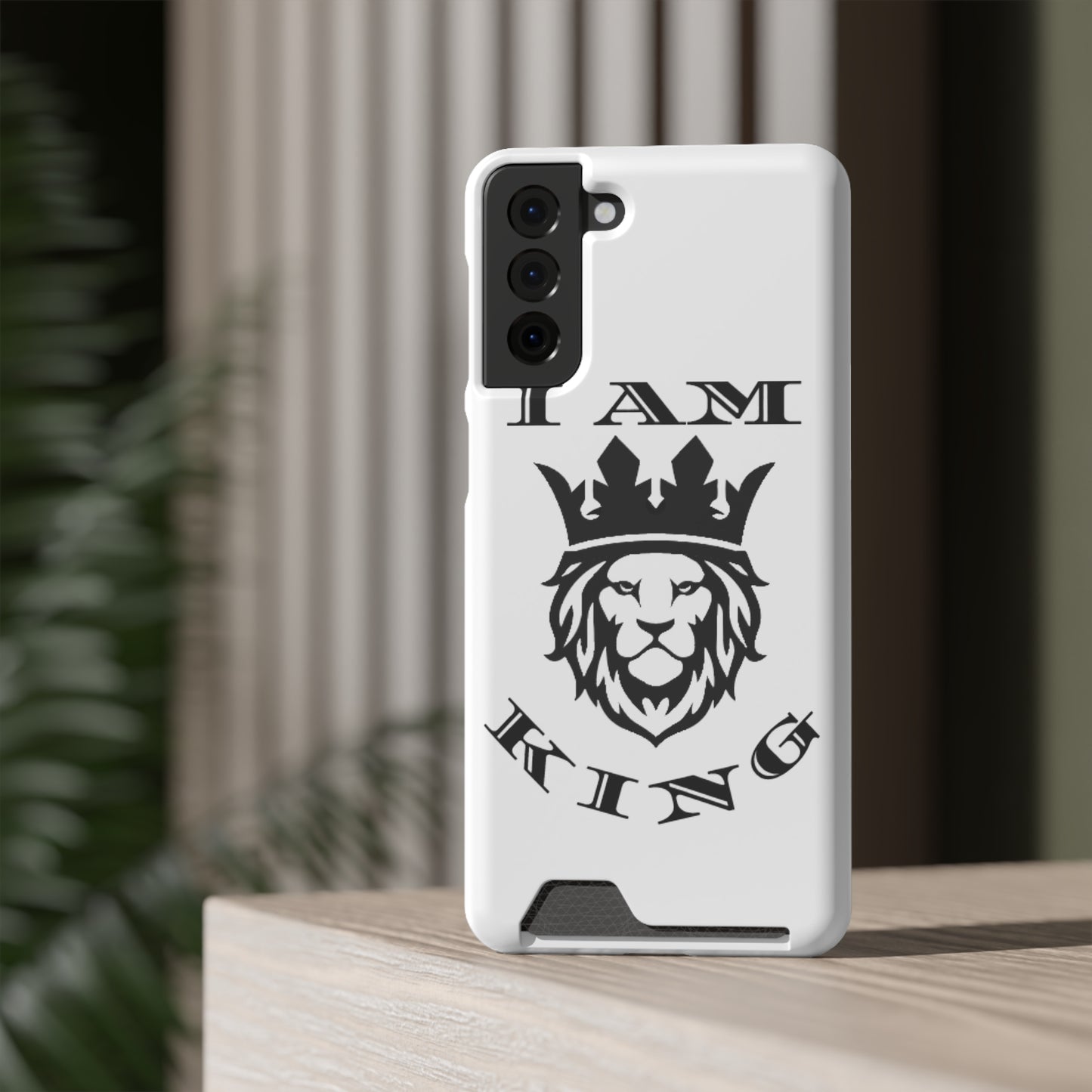 King Crown Phone Case with Card Holder - Stylish Protection for Royalty