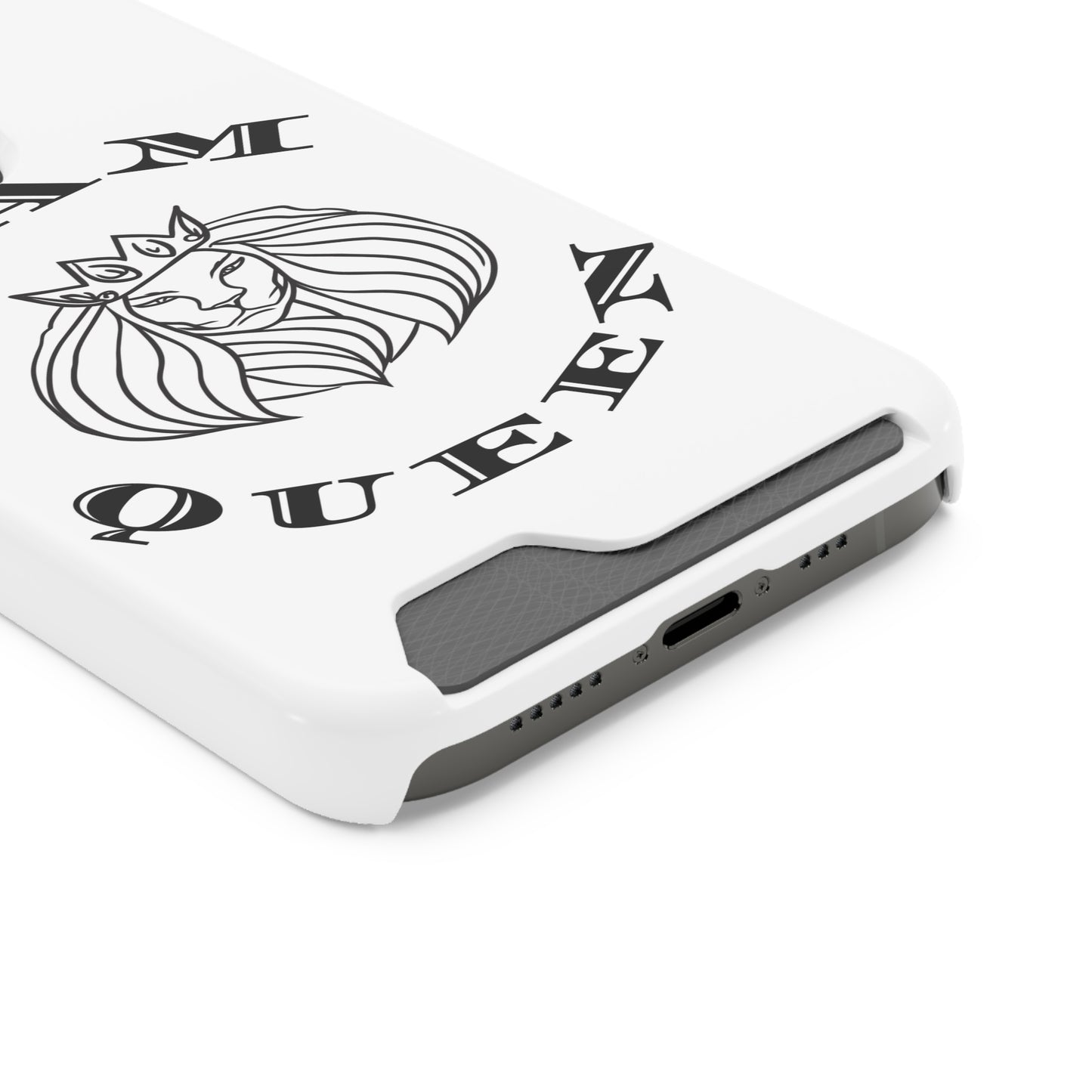 Queen Lion Phone Case with Card Holder - Stylish & Functional