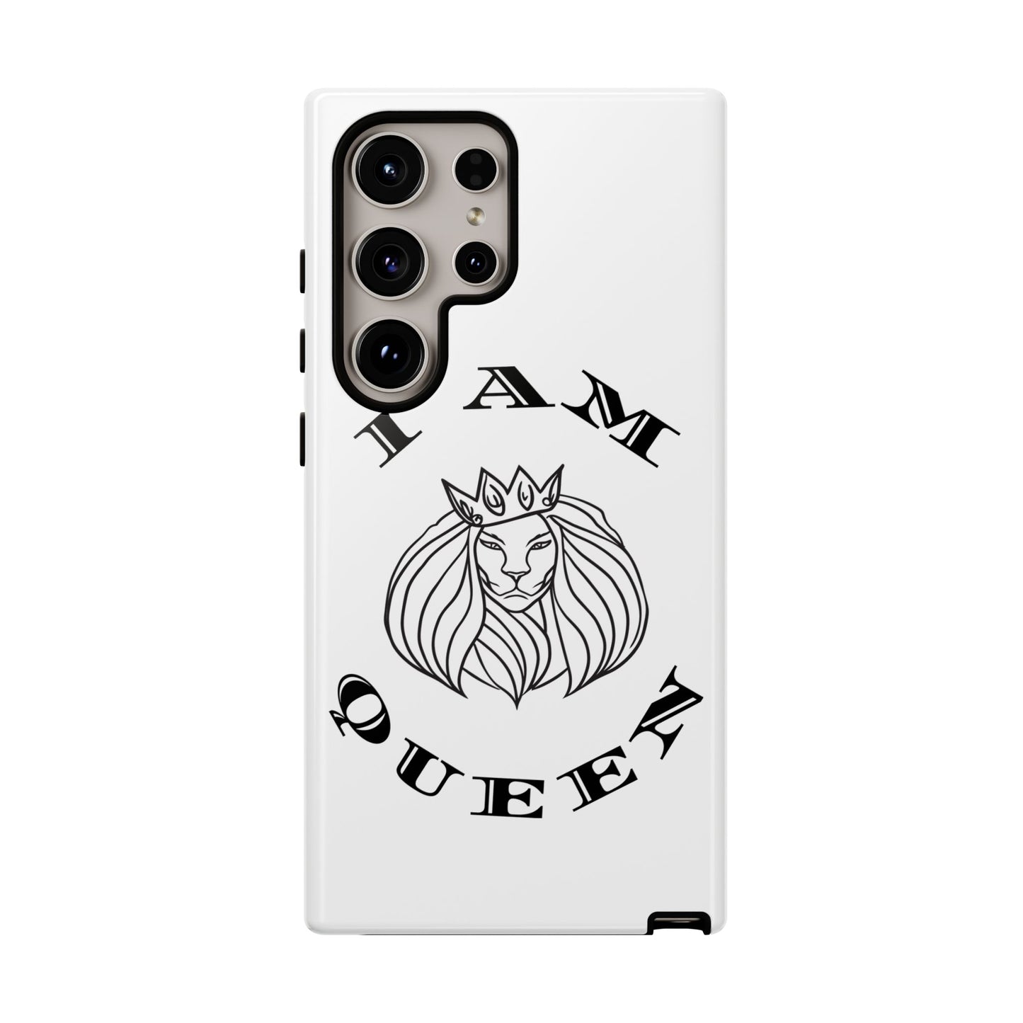 I Am Queen Tough Phone Case - Stylish Protection with Lion Design, I Am King, I Am Queen, leadership, ruling, family, uplifting, kindness, King, Queen, Love, Lion.