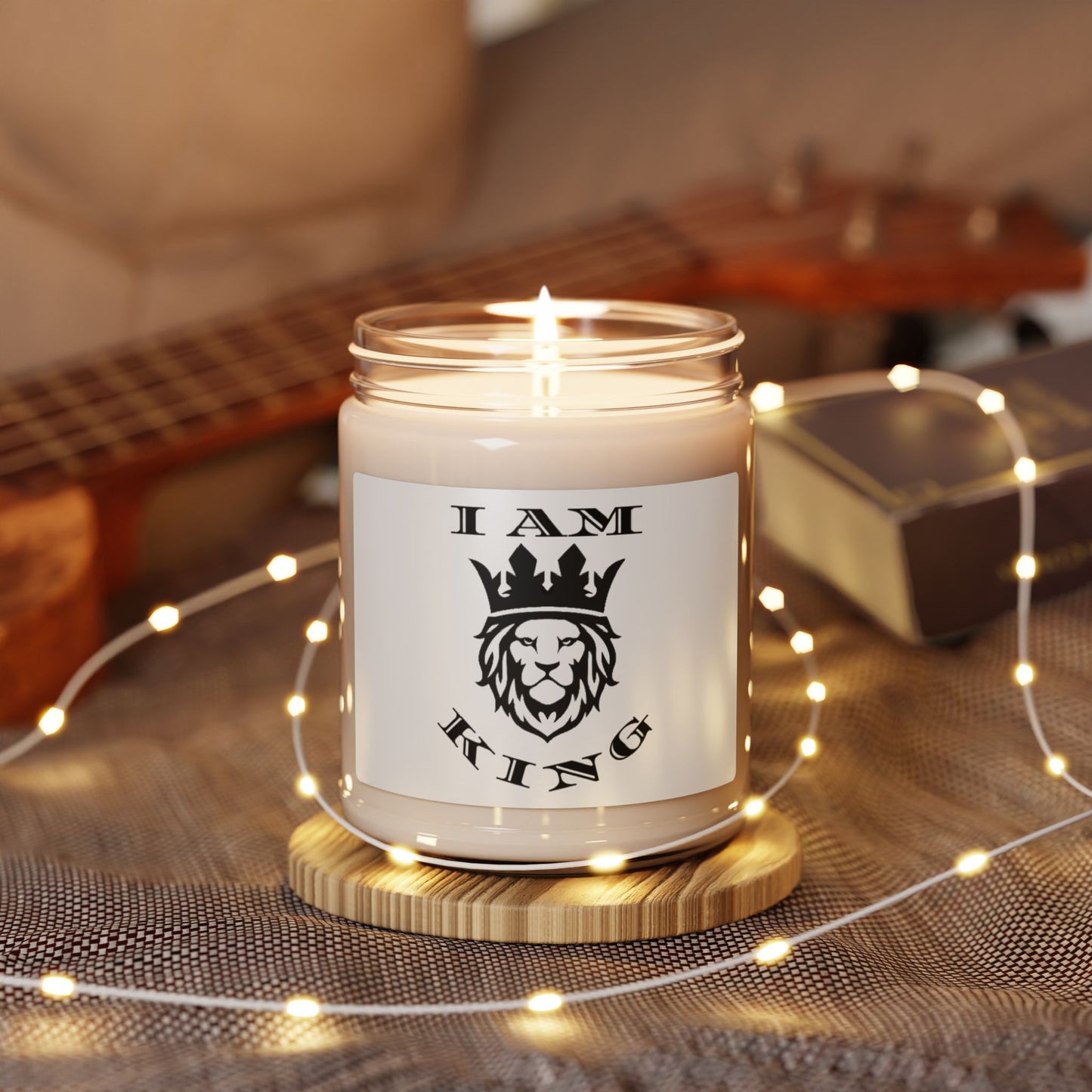 I AM KING Scented Soy Candle - Luxurious 9oz Aromatherapy Decor for Royalty Lovers
