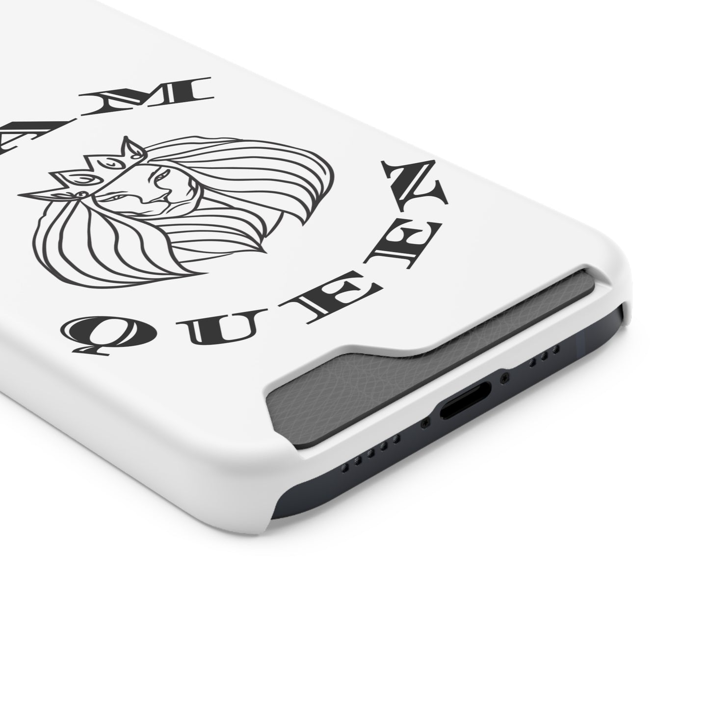 Queen Lion Phone Case with Card Holder - Stylish & Functional