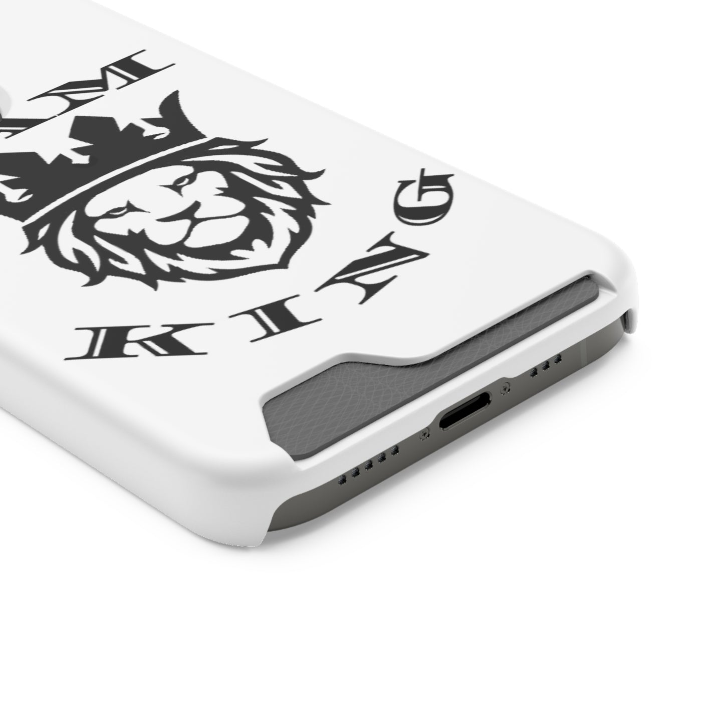 King Crown Phone Case with Card Holder - Stylish Protection for Royalty