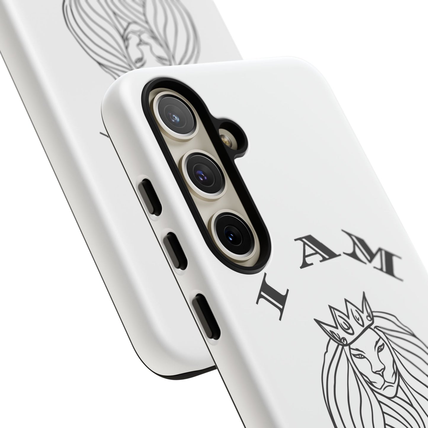 I Am Queen Tough Phone Case - Stylish Protection with Lion Design, I Am King, I Am Queen, leadership, ruling, family, uplifting, kindness, King, Queen, Love, Lion.