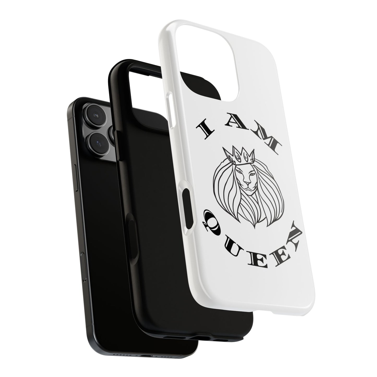 I Am Queen Tough Phone Case - Stylish Protection with Lion Design, I Am King, I Am Queen, leadership, ruling, family, uplifting, kindness, King, Queen, Love, Lion.