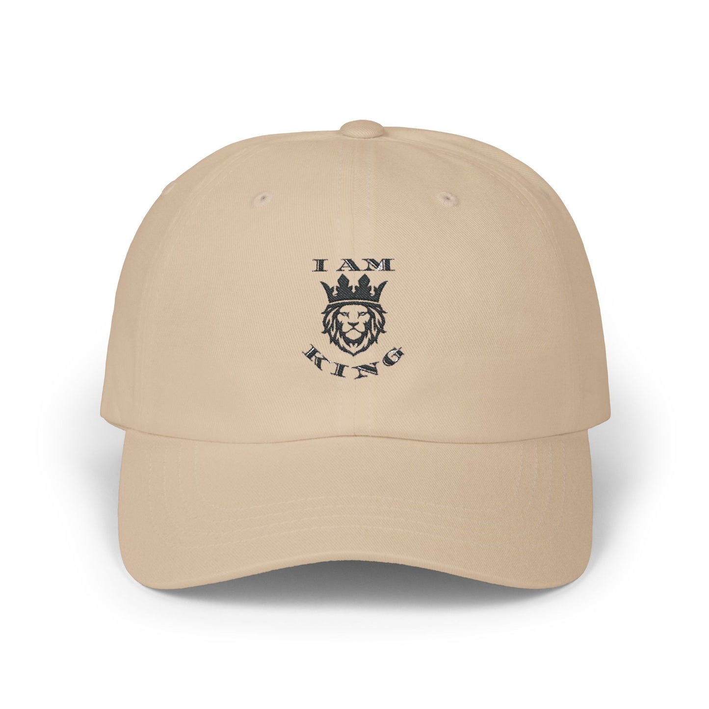 I AM KING Classic Dad Cap - Stylish Adjustable Hat for Confident Dads, I Am King, I Am Queen, leadership, ruling, family, uplifting, kindness, King, Queen, Love, Lion.