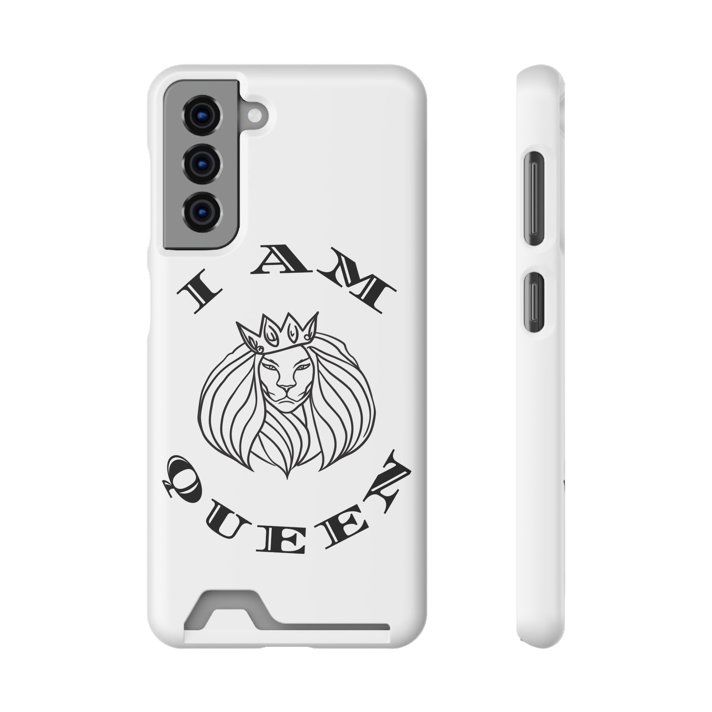 Queen Lion Phone Case with Card Holder - Stylish & Functional