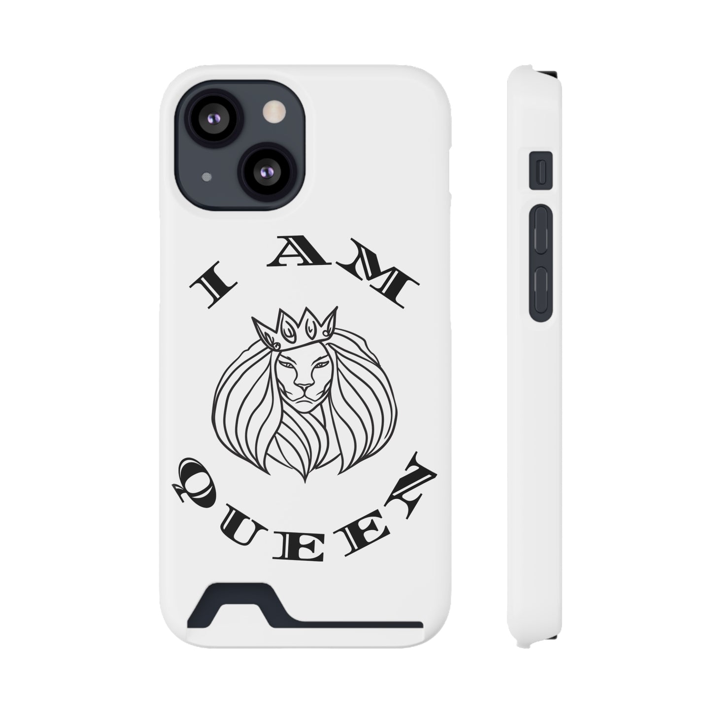 Queen Lion Phone Case with Card Holder - Stylish & Functional