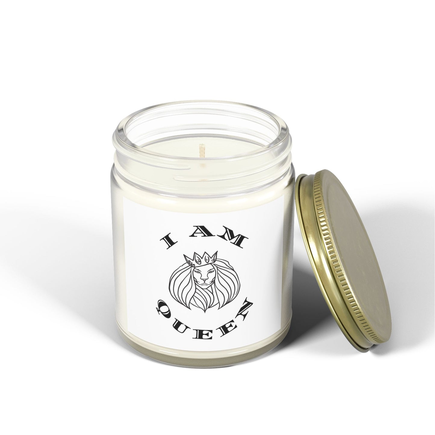 I AM QUEEN Scented Candle - Coconut Apricot Wax (4oz, 9oz) I Am King, I Am Queen, leadership, ruling, family, uplifting, kindness, King, Queen, Love, Lion.