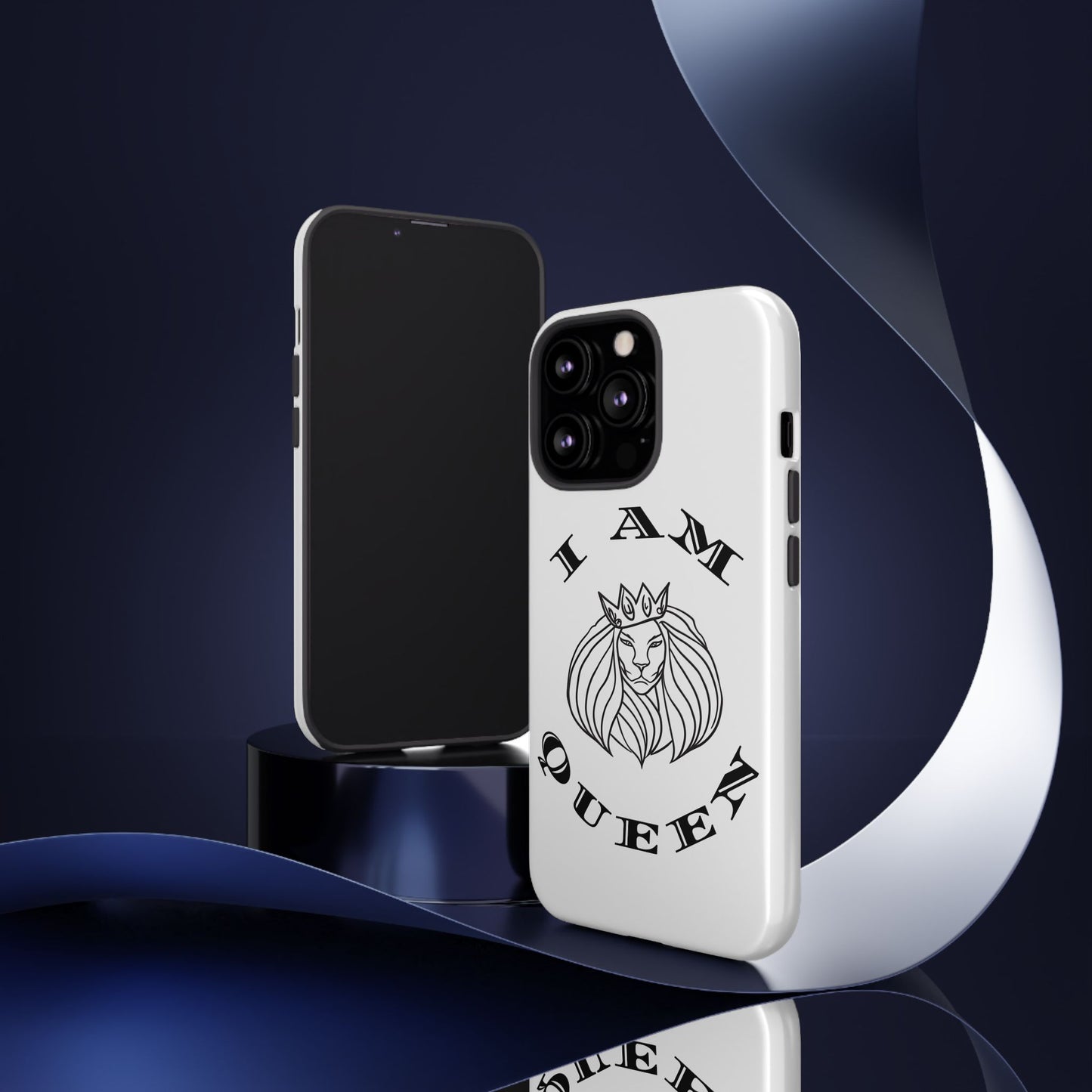 I Am Queen Tough Phone Case - Stylish Protection with Lion Design, I Am King, I Am Queen, leadership, ruling, family, uplifting, kindness, King, Queen, Love, Lion.