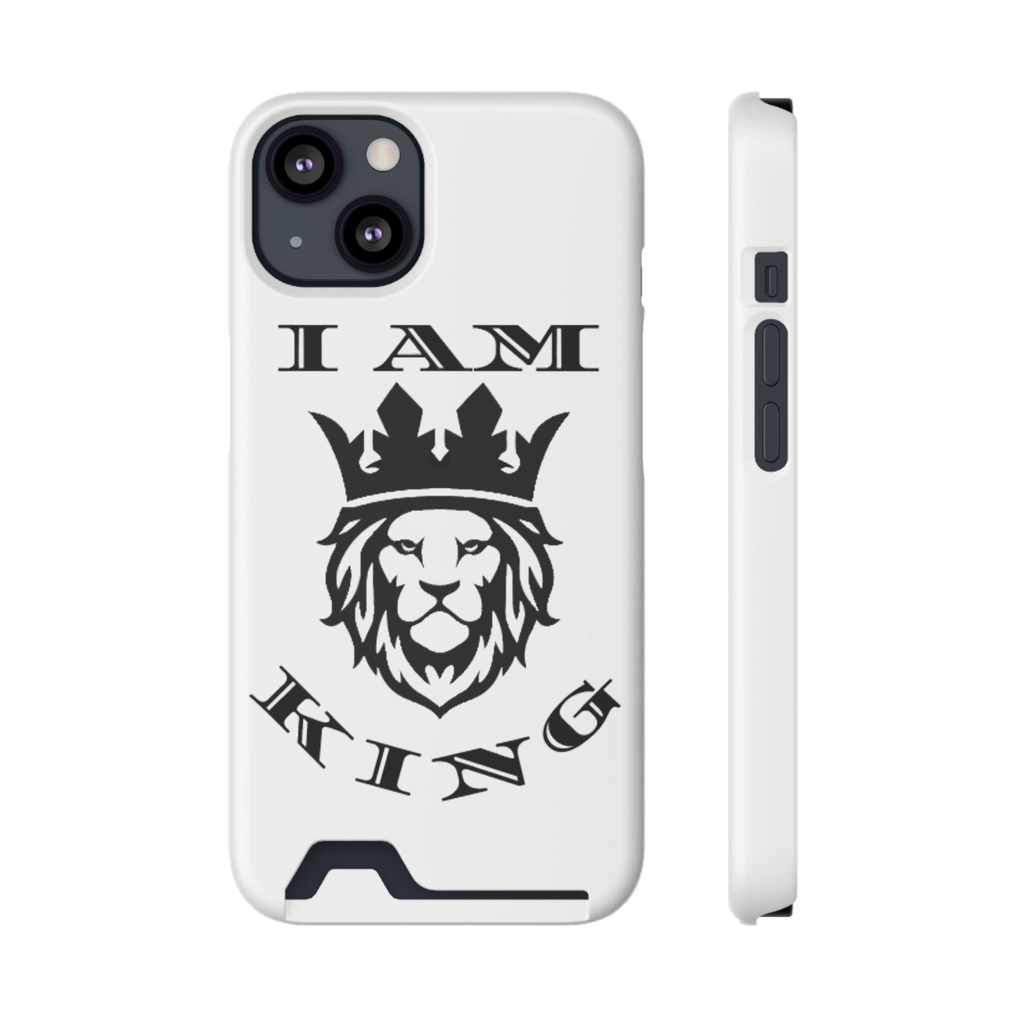 King Crown Phone Case with Card Holder - Stylish Protection for Royalty