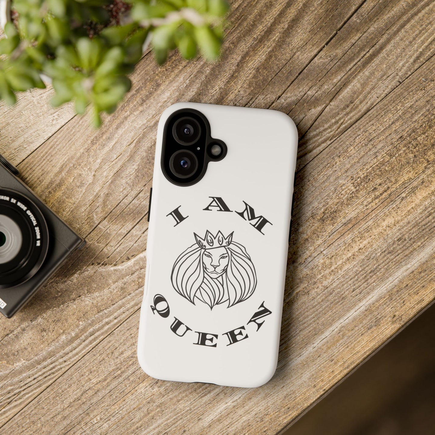 I Am Queen Tough Phone Case - Stylish Protection with Lion Design, I Am King, I Am Queen, leadership, ruling, family, uplifting, kindness, King, Queen, Love, Lion.