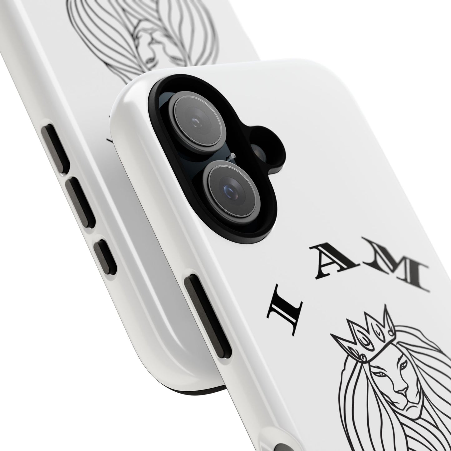 I Am Queen Tough Phone Case - Stylish Protection with Lion Design, I Am King, I Am Queen, leadership, ruling, family, uplifting, kindness, King, Queen, Love, Lion.