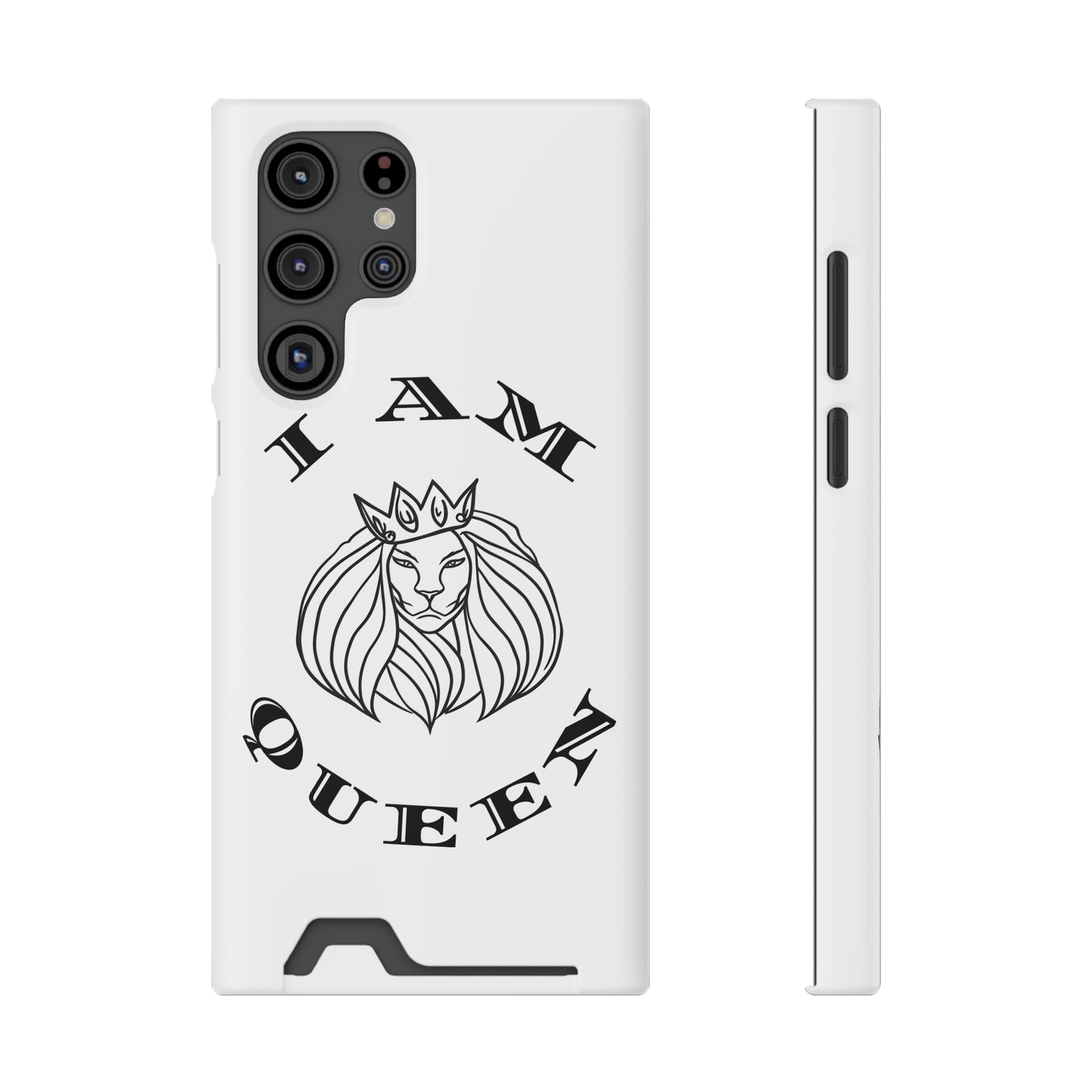 Queen Lion Phone Case with Card Holder - Stylish & Functional