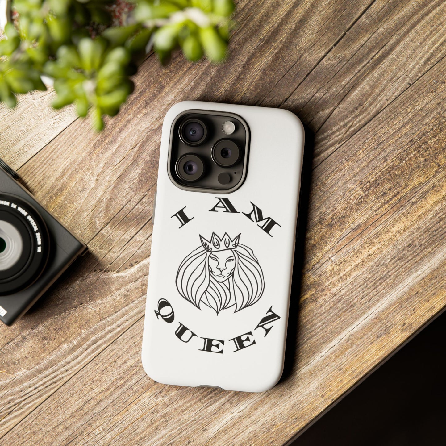 I Am Queen Tough Phone Case - Stylish Protection with Lion Design, I Am King, I Am Queen, leadership, ruling, family, uplifting, kindness, King, Queen, Love, Lion.