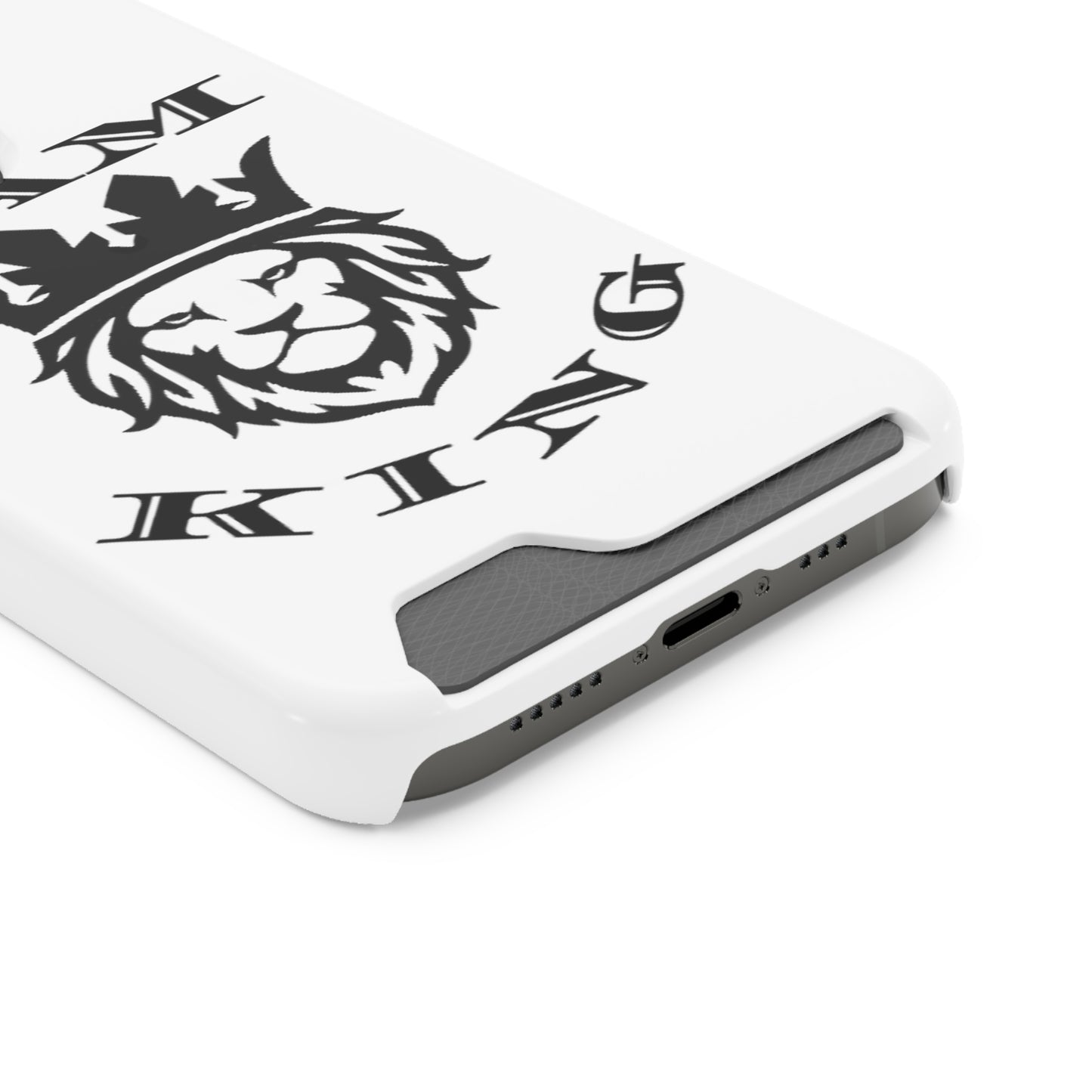 King Crown Phone Case with Card Holder - Stylish Protection for Royalty