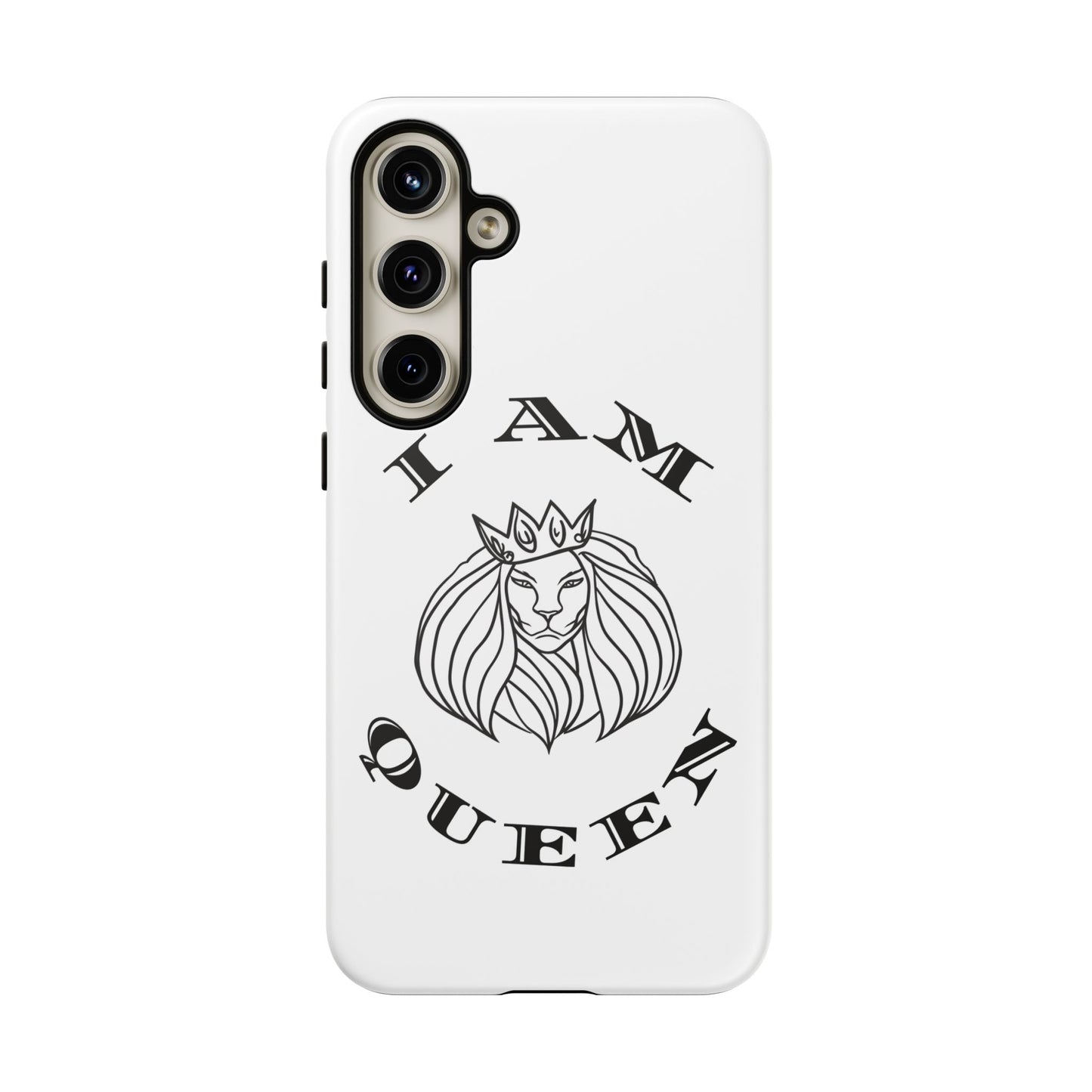 I Am Queen Tough Phone Case - Stylish Protection with Lion Design, I Am King, I Am Queen, leadership, ruling, family, uplifting, kindness, King, Queen, Love, Lion.