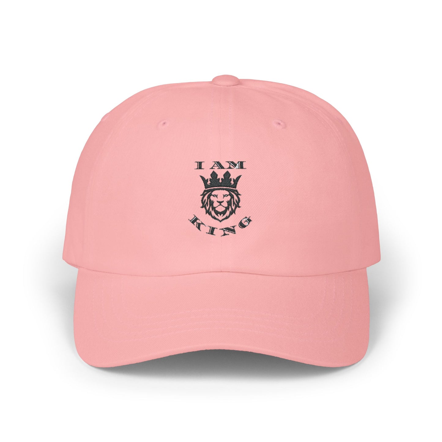 I AM KING Classic Dad Cap - Stylish Adjustable Hat for Confident Dads, I Am King, I Am Queen, leadership, ruling, family, uplifting, kindness, King, Queen, Love, Lion.
