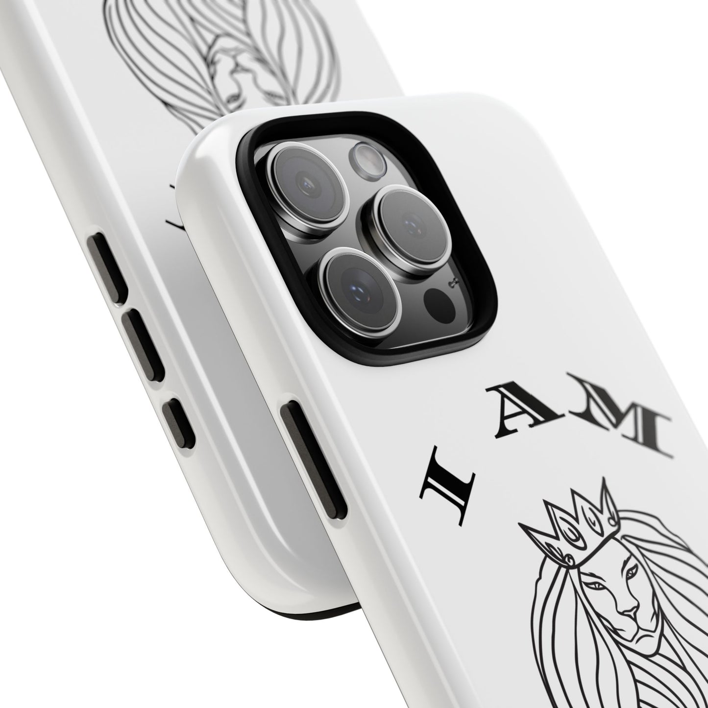 I Am Queen Tough Phone Case - Stylish Protection with Lion Design, I Am King, I Am Queen, leadership, ruling, family, uplifting, kindness, King, Queen, Love, Lion.