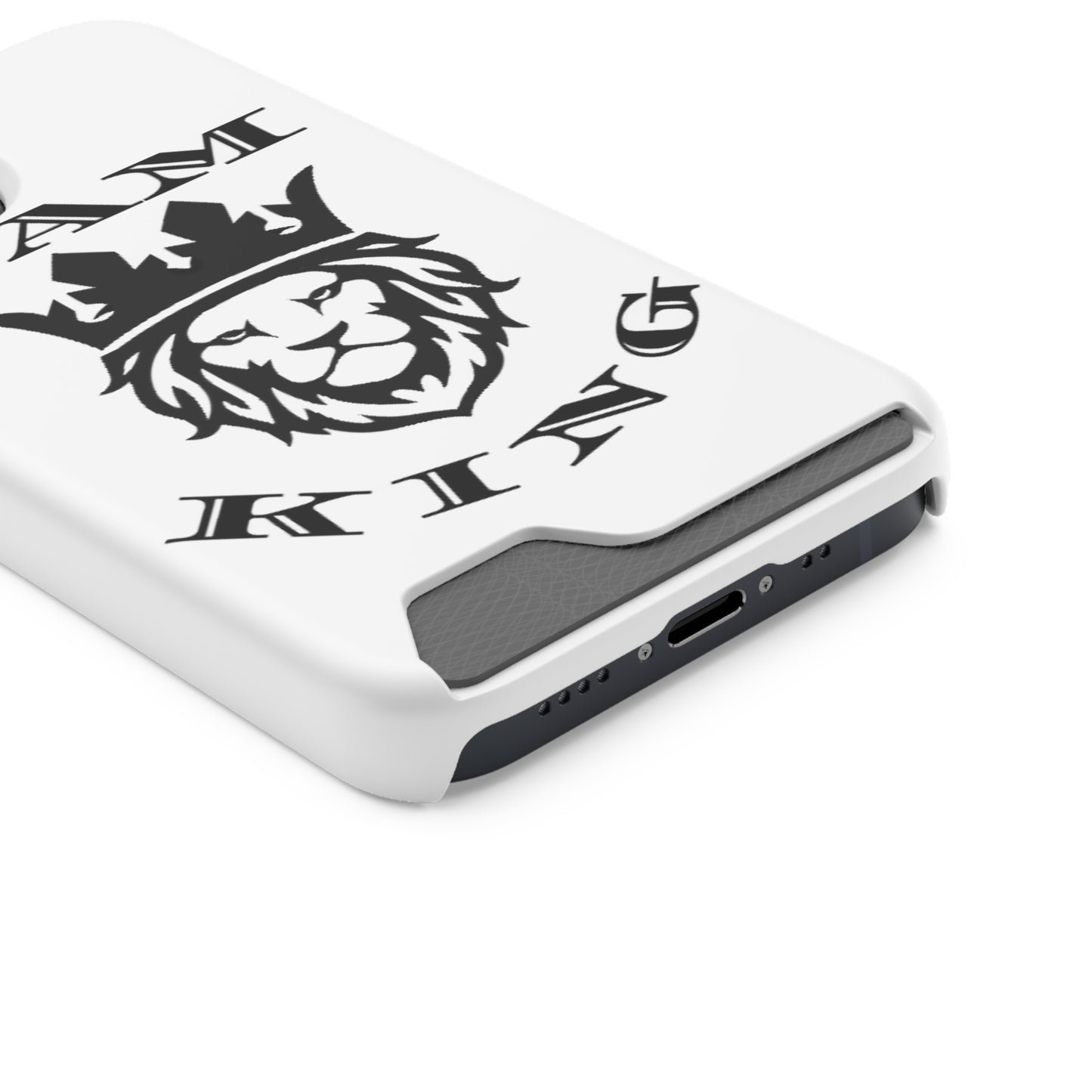 King Crown Phone Case with Card Holder - Stylish Protection for Royalty