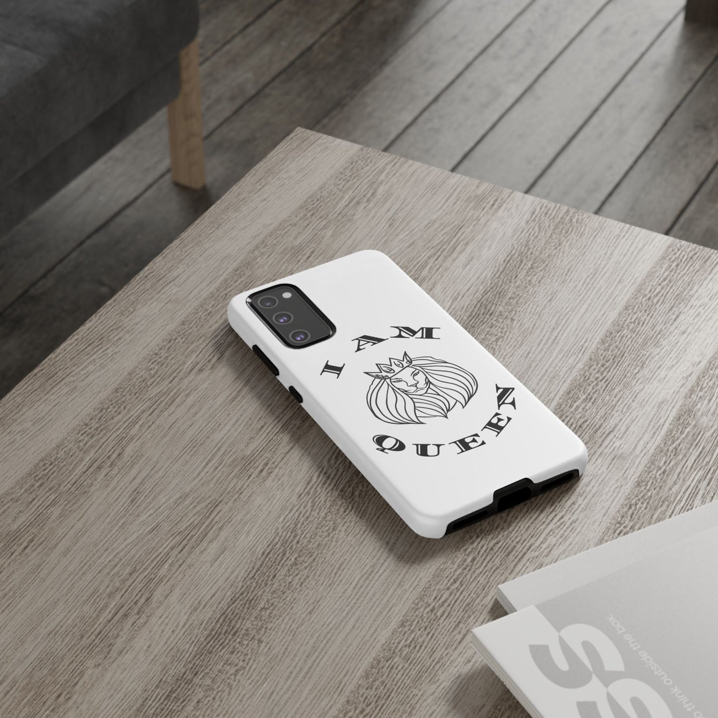I Am Queen Tough Phone Case - Stylish Protection with Lion Design, I Am King, I Am Queen, leadership, ruling, family, uplifting, kindness, King, Queen, Love, Lion.