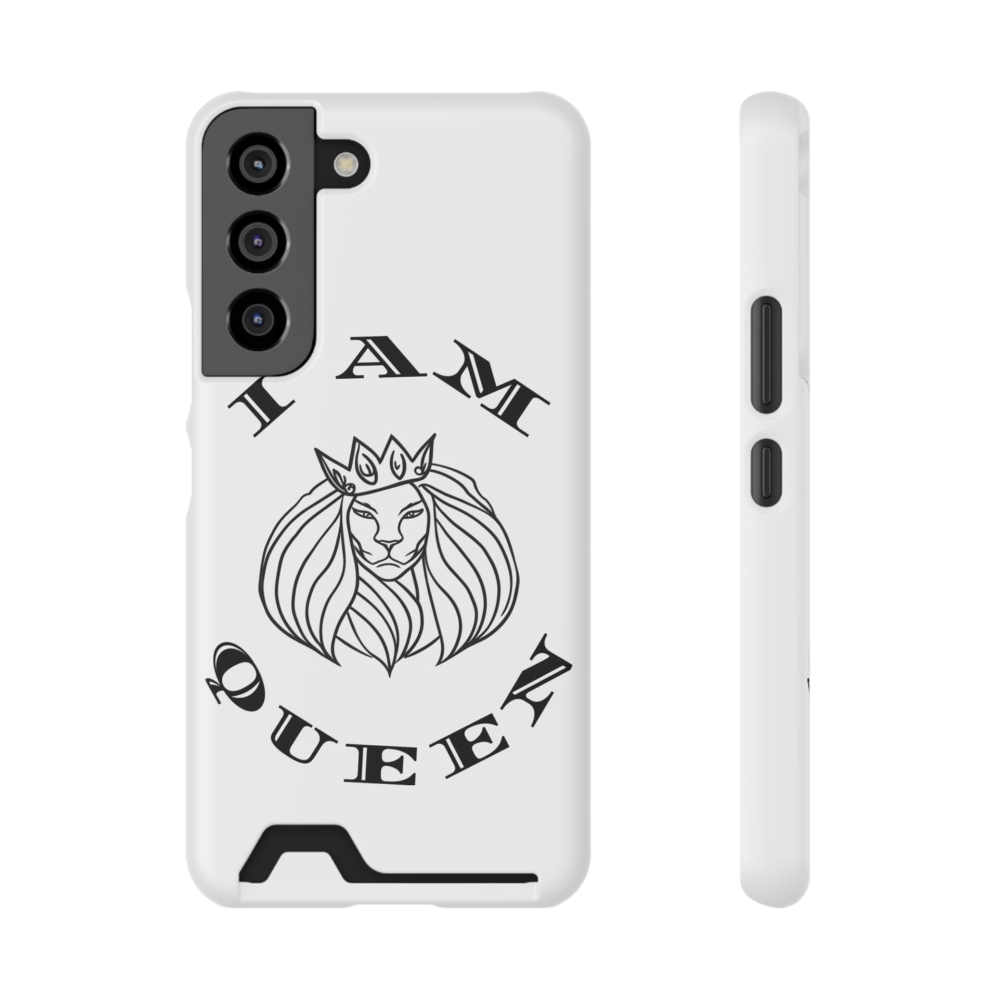 Queen Lion Phone Case with Card Holder - Stylish & Functional