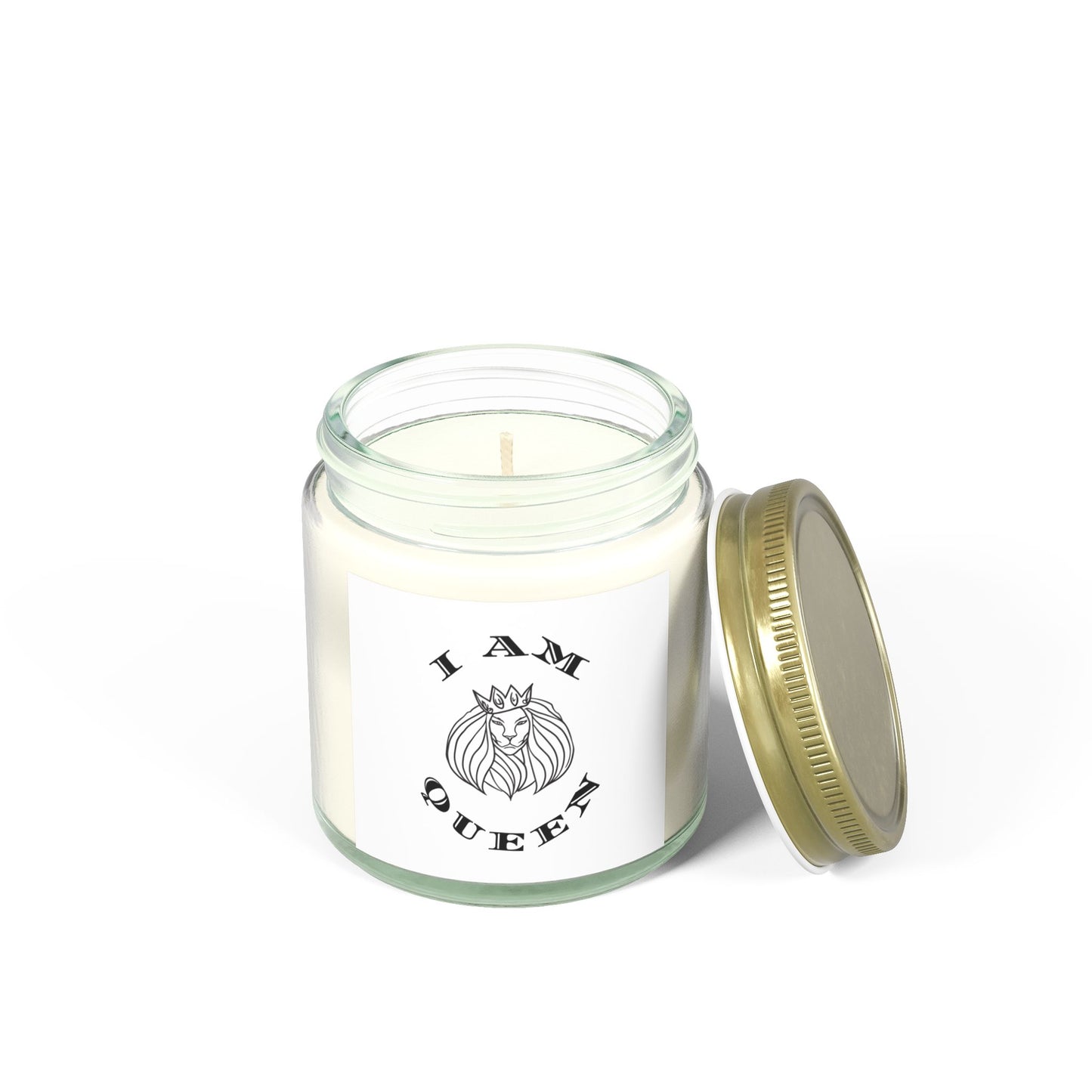 I AM QUEEN Scented Candle - Coconut Apricot Wax (4oz, 9oz) I Am King, I Am Queen, leadership, ruling, family, uplifting, kindness, King, Queen, Love, Lion.