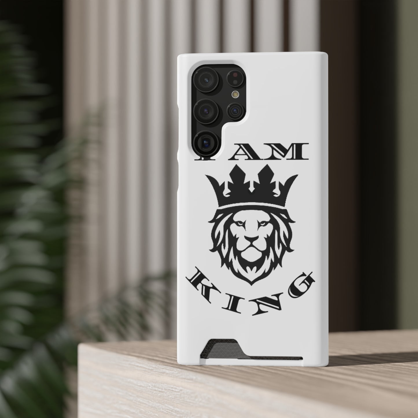 King Crown Phone Case with Card Holder - Stylish Protection for Royalty