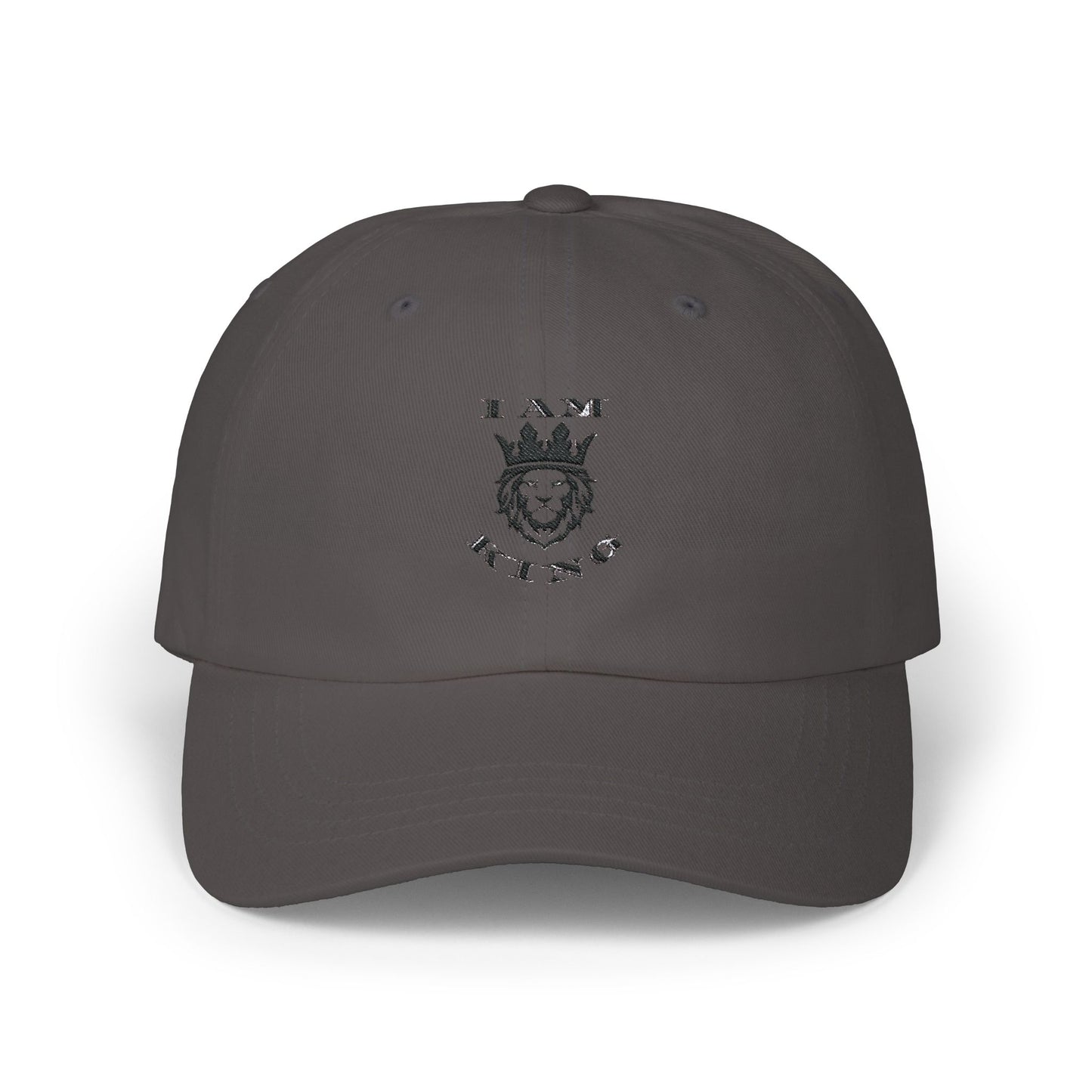 I AM KING Classic Dad Cap - Stylish Adjustable Hat for Confident Dads, I Am King, I Am Queen, leadership, ruling, family, uplifting, kindness, King, Queen, Love, Lion.