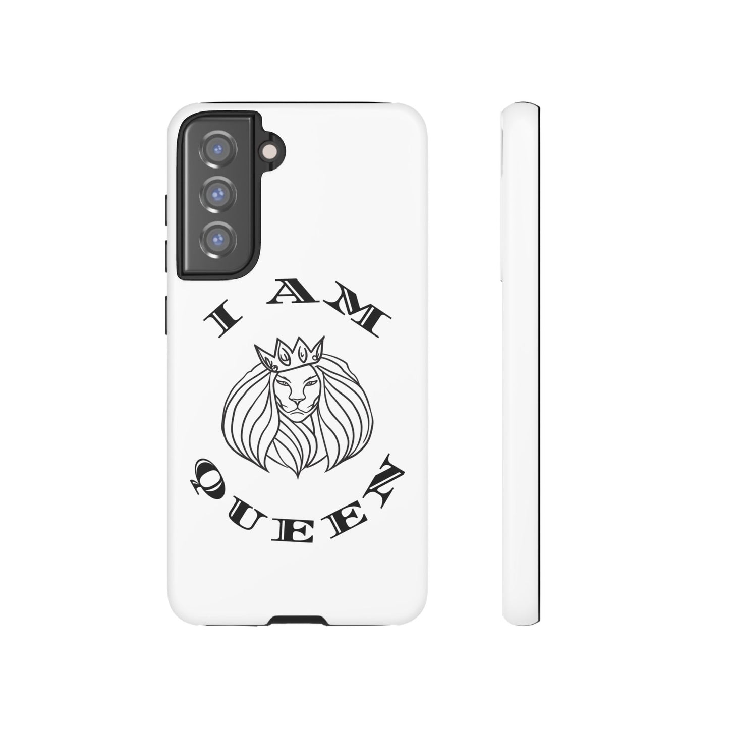 I Am Queen Tough Phone Case - Stylish Protection with Lion Design, I Am King, I Am Queen, leadership, ruling, family, uplifting, kindness, King, Queen, Love, Lion.