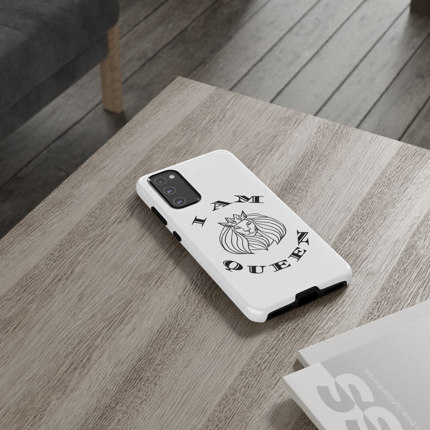 I Am Queen Tough Phone Case - Stylish Protection with Lion Design, I Am King, I Am Queen, leadership, ruling, family, uplifting, kindness, King, Queen, Love, Lion.