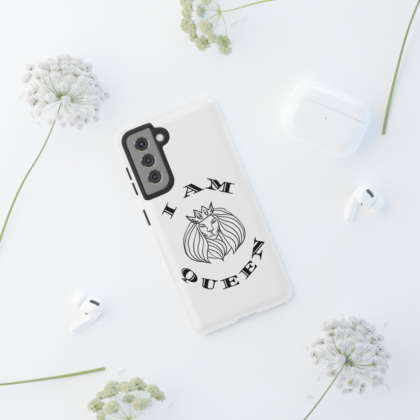 I Am Queen Tough Phone Case - Stylish Protection with Lion Design, I Am King, I Am Queen, leadership, ruling, family, uplifting, kindness, King, Queen, Love, Lion.
