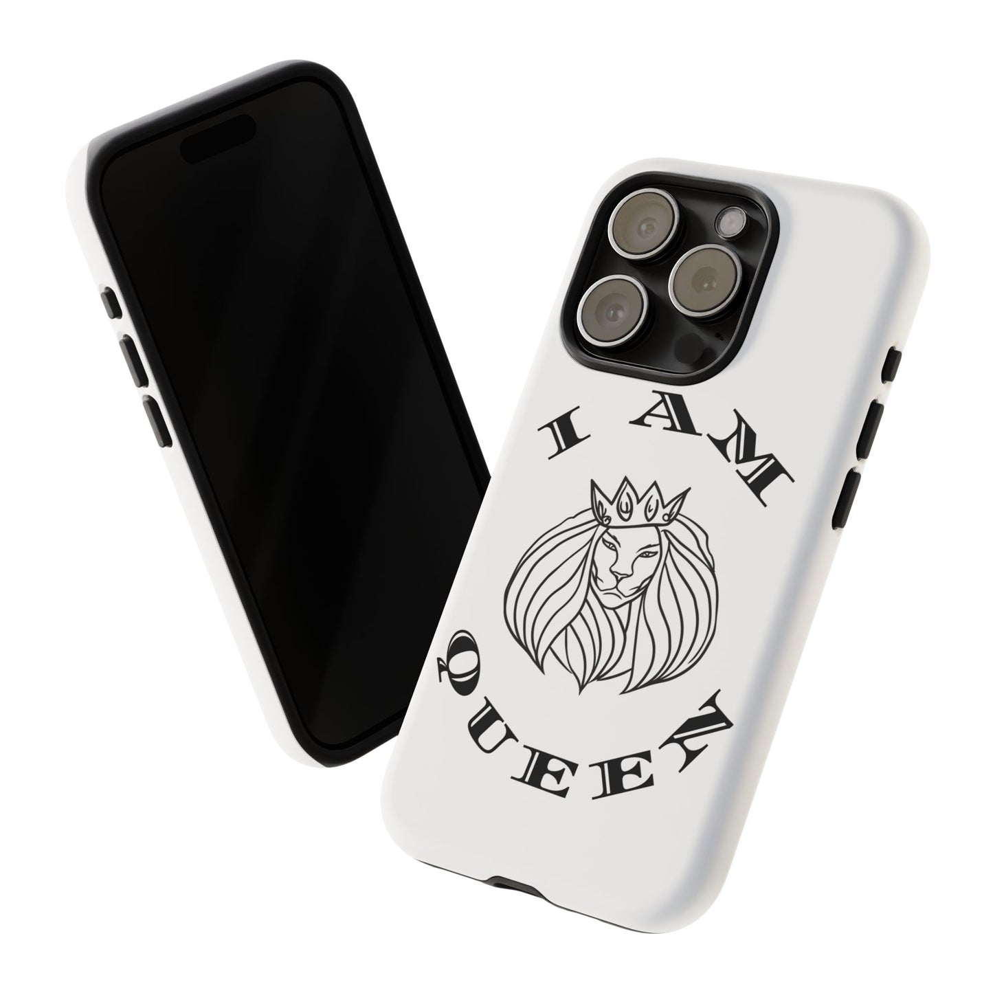 I Am Queen Tough Phone Case - Stylish Protection with Lion Design, I Am King, I Am Queen, leadership, ruling, family, uplifting, kindness, King, Queen, Love, Lion.