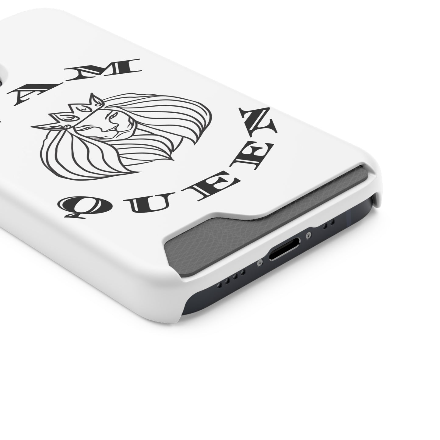 Queen Lion Phone Case with Card Holder - Stylish & Functional