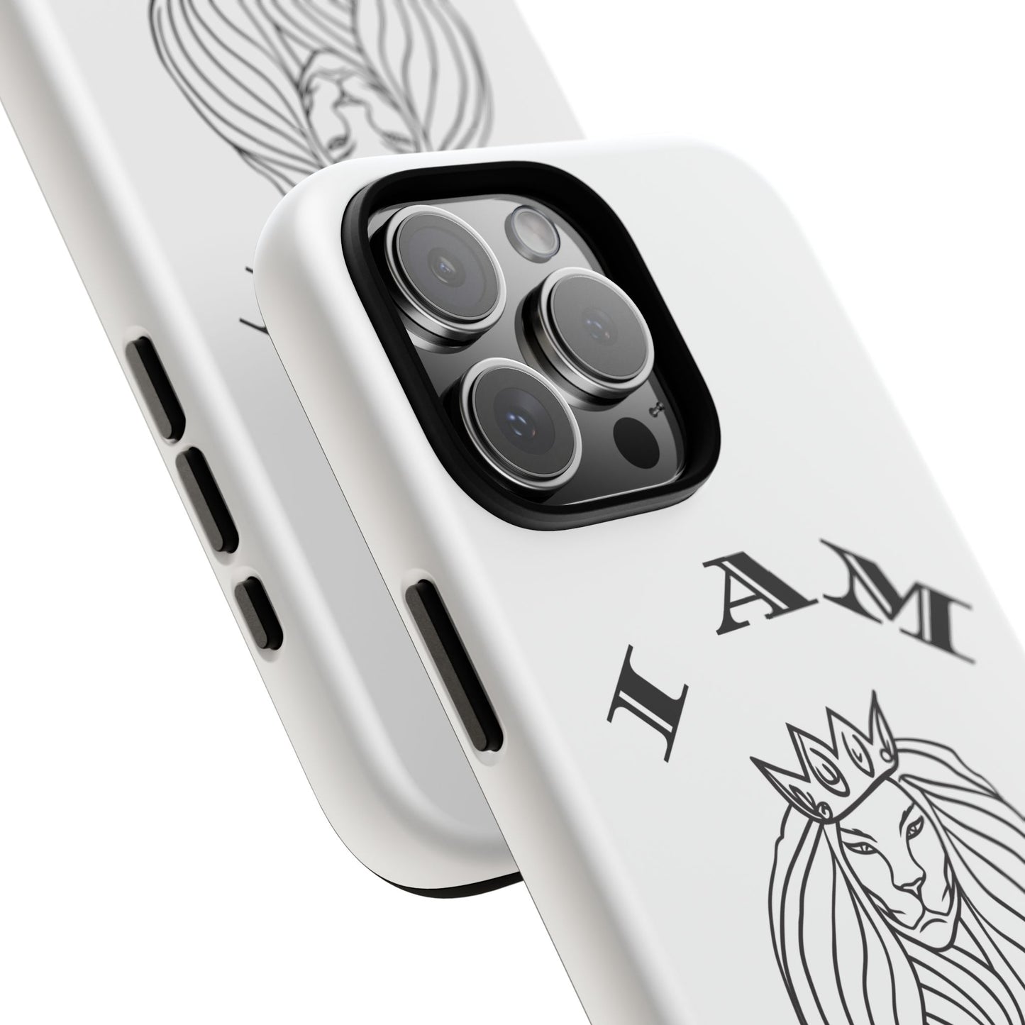I Am Queen Tough Phone Case - Stylish Protection with Lion Design, I Am King, I Am Queen, leadership, ruling, family, uplifting, kindness, King, Queen, Love, Lion.