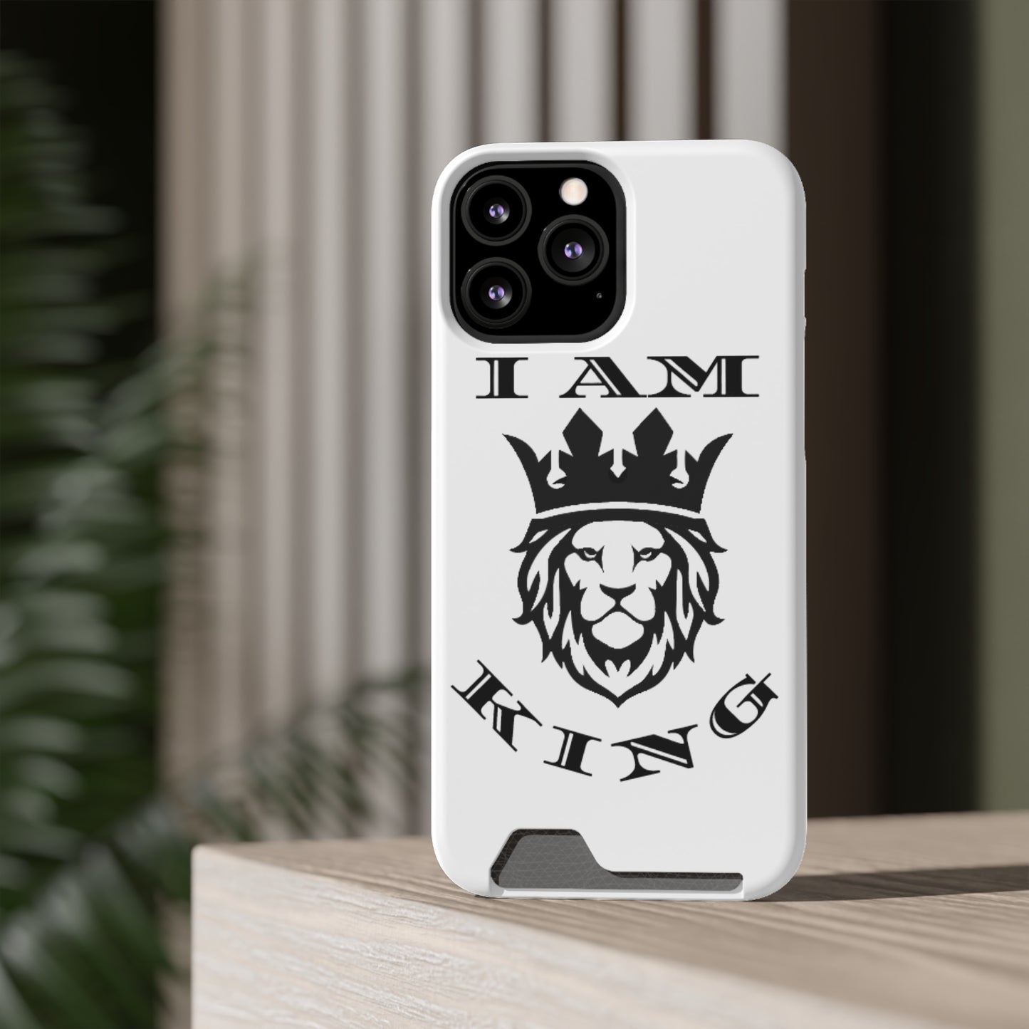 King Crown Phone Case with Card Holder - Stylish Protection for Royalty