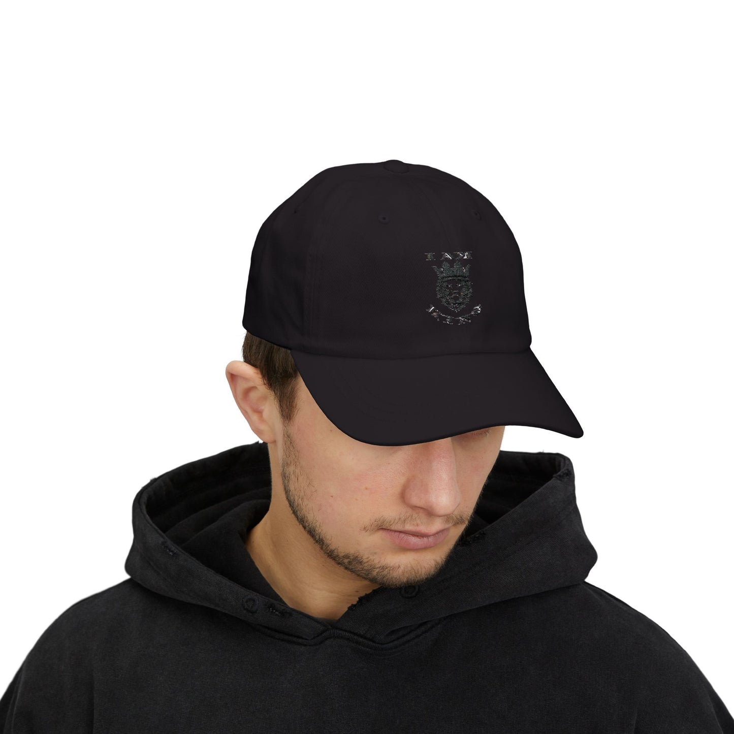 I AM KING Classic Dad Cap - Stylish Adjustable Hat for Confident Dads, I Am King, I Am Queen, leadership, ruling, family, uplifting, kindness, King, Queen, Love, Lion.