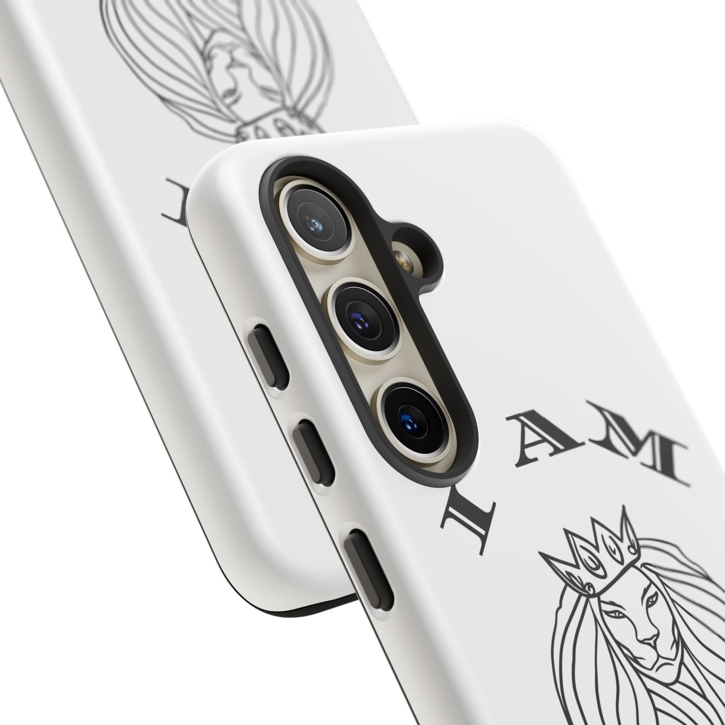 I Am Queen Tough Phone Case - Stylish Protection with Lion Design, I Am King, I Am Queen, leadership, ruling, family, uplifting, kindness, King, Queen, Love, Lion.