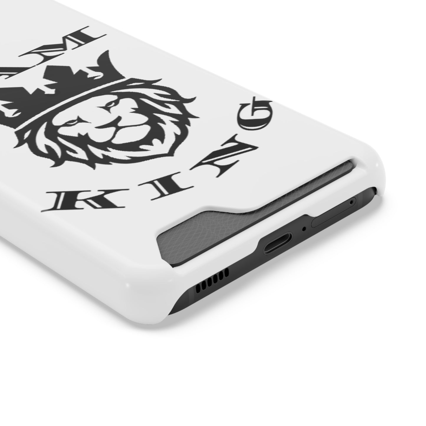 King Crown Phone Case with Card Holder - Stylish Protection for Royalty