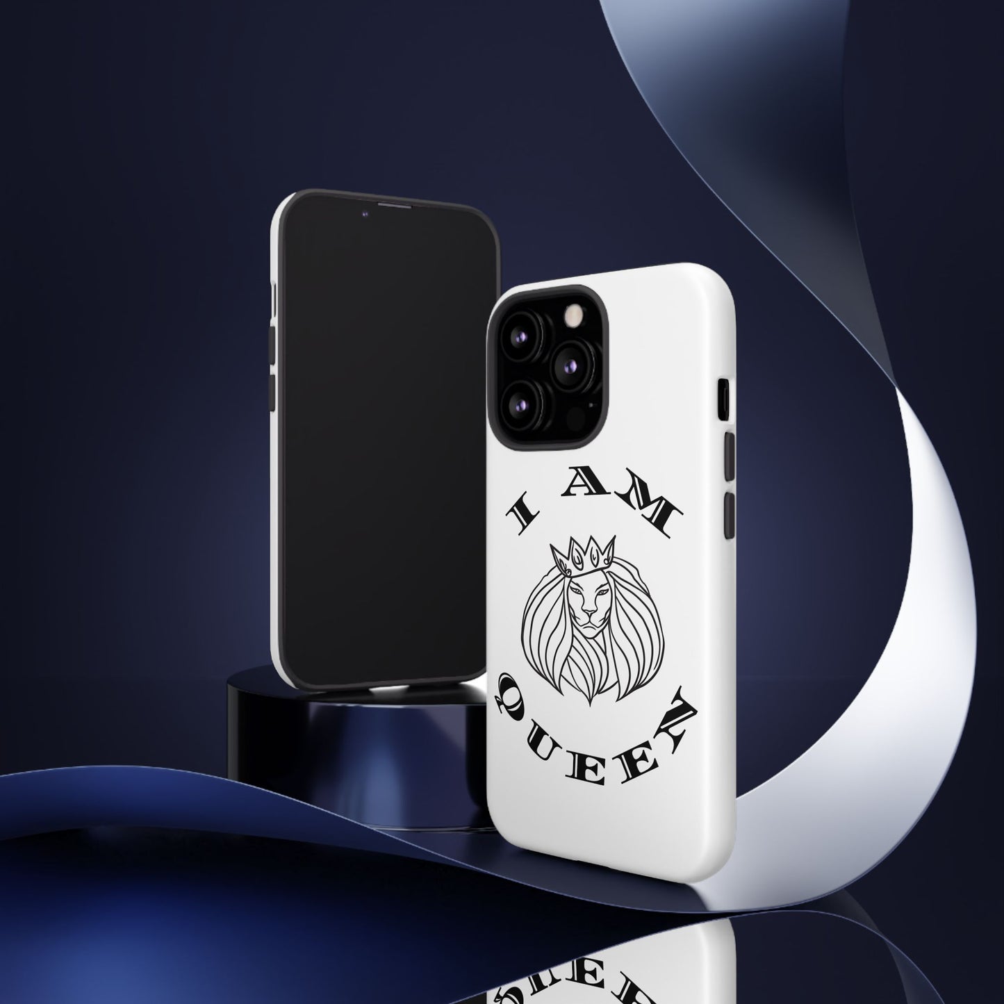 I Am Queen Tough Phone Case - Stylish Protection with Lion Design, I Am King, I Am Queen, leadership, ruling, family, uplifting, kindness, King, Queen, Love, Lion.